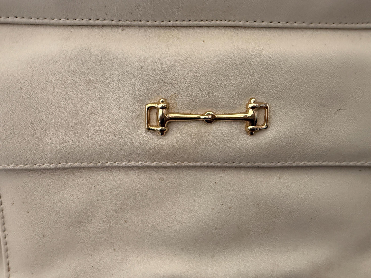 Vintage 1980s Salisbury’s Cream Organiser Handbag Gold Horse Bit Equestrian Top Handle Bag