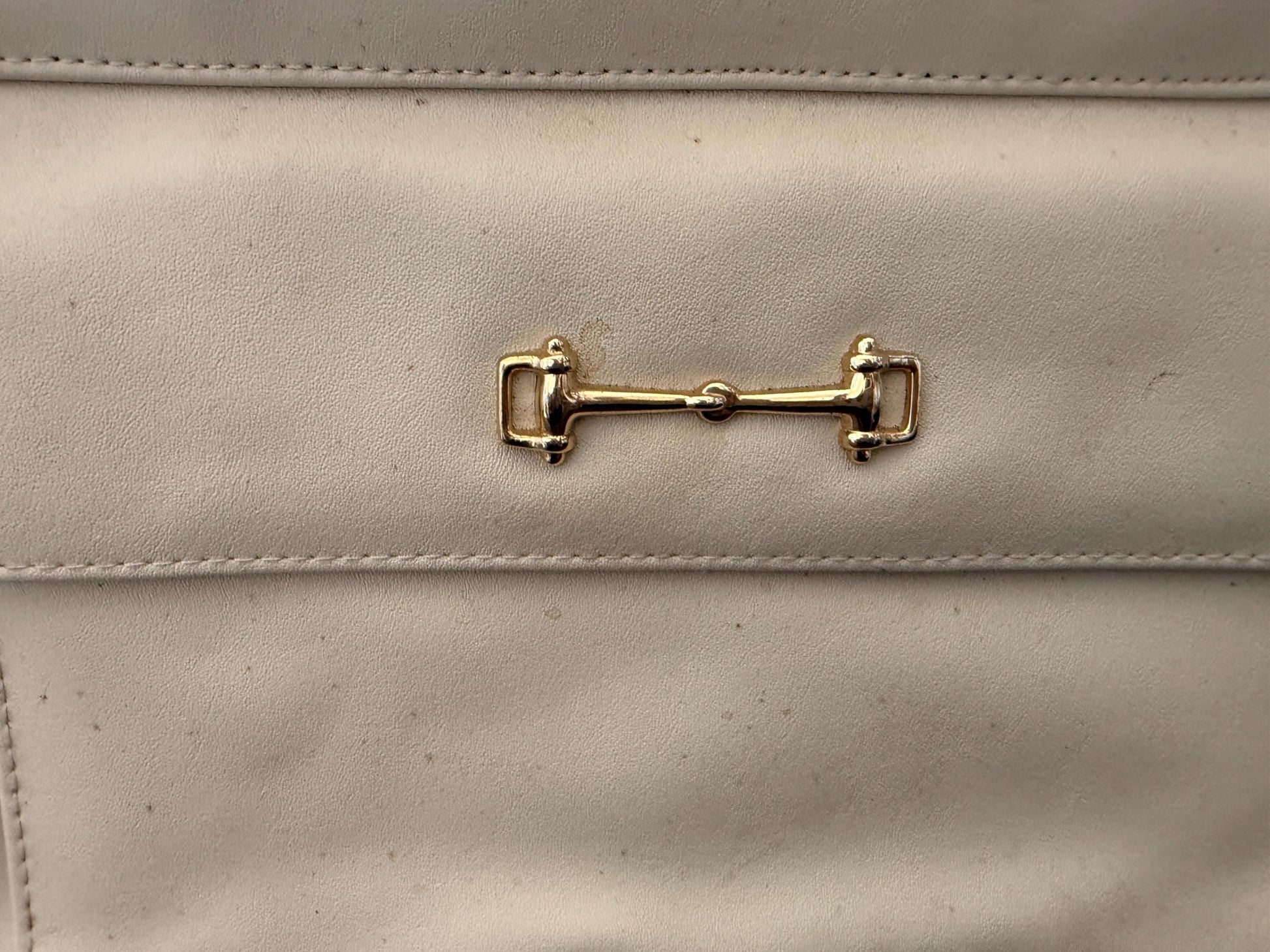 Vintage 1980s Salisbury’s Cream Organiser Handbag Gold Horse Bit Equestrian Top Handle Bag