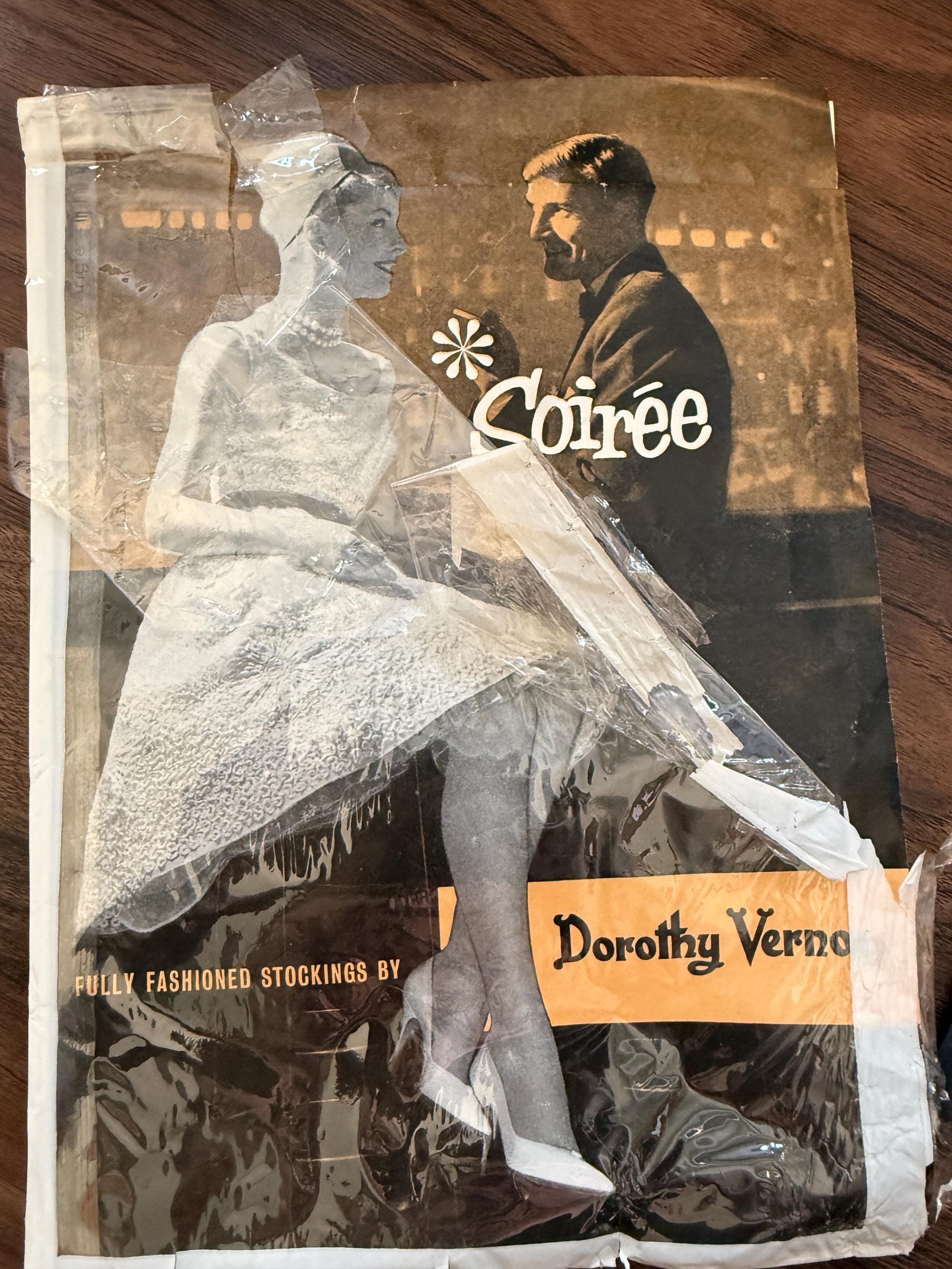 Vintage 50s 1960s Soirée Dorothy Vernon 15 Denier Fully Fashioned Nylon Tights Deadstock