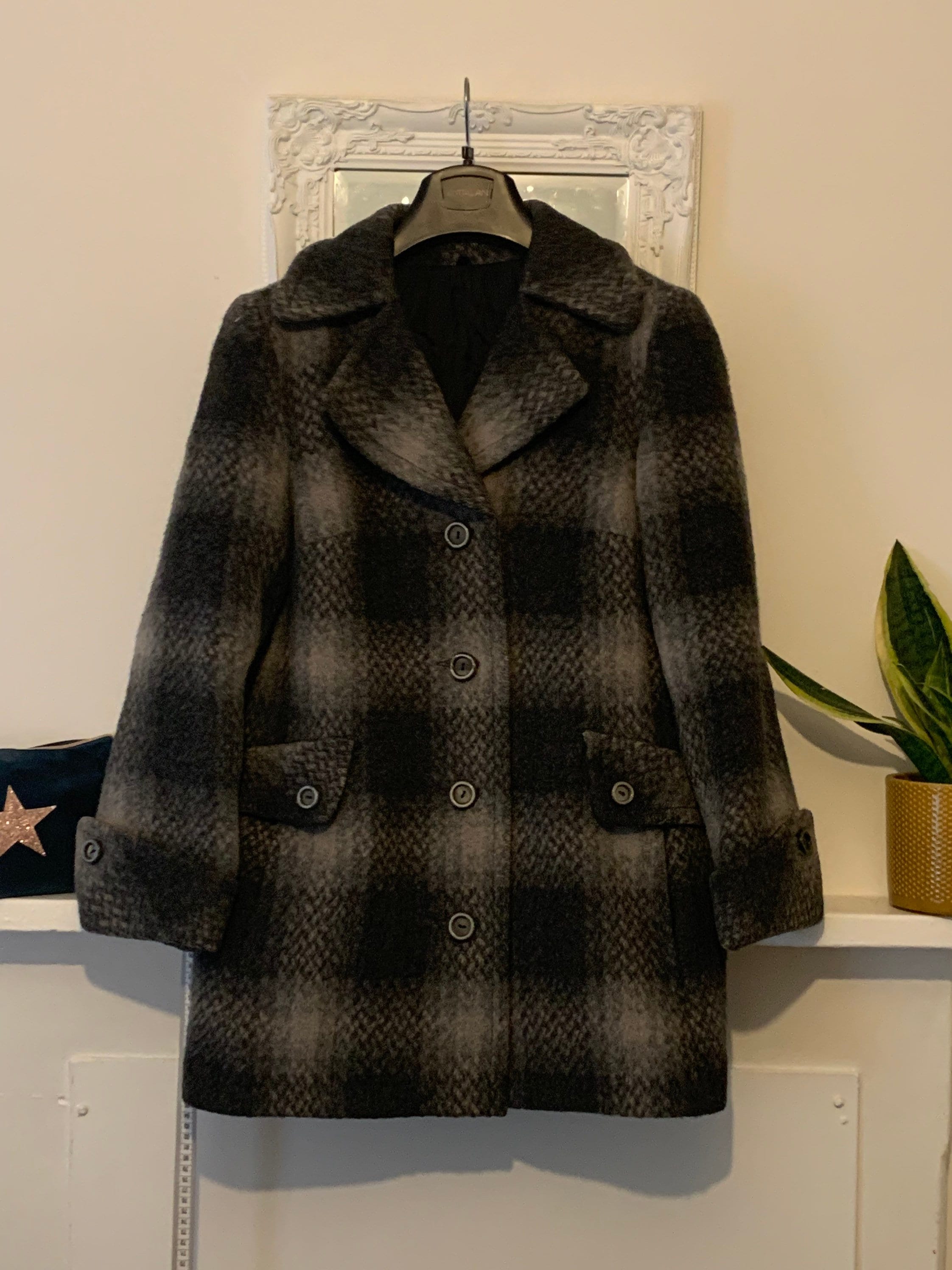 Plaid 2025 mohair coat