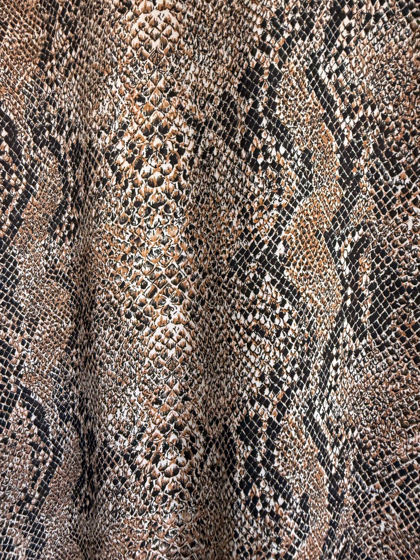 Vintage 90s Snakeskin Print Blouse UK 12 | Brown Animal Print Shirt | Lightweight Button Up Blouse | Y2K Neutral Top | Safari Chic
