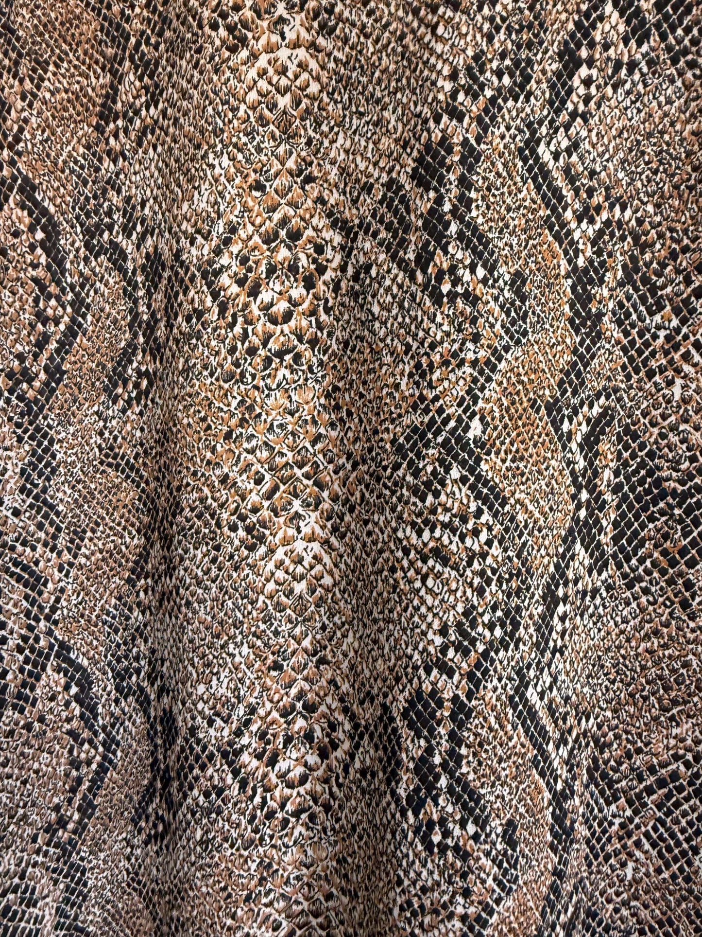 Vintage 90s Snakeskin Print Blouse UK 12 | Brown Animal Print Shirt | Lightweight Button Up Blouse | Y2K Neutral Top | Safari Chic