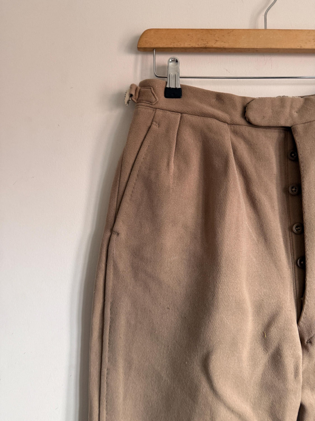 Vintage 1940s 1950s Adamsons Wool Flannel Trousers | High Waisted Pleated Men's Trousers | Brown Tailored Trousers | Made in England | 30W
