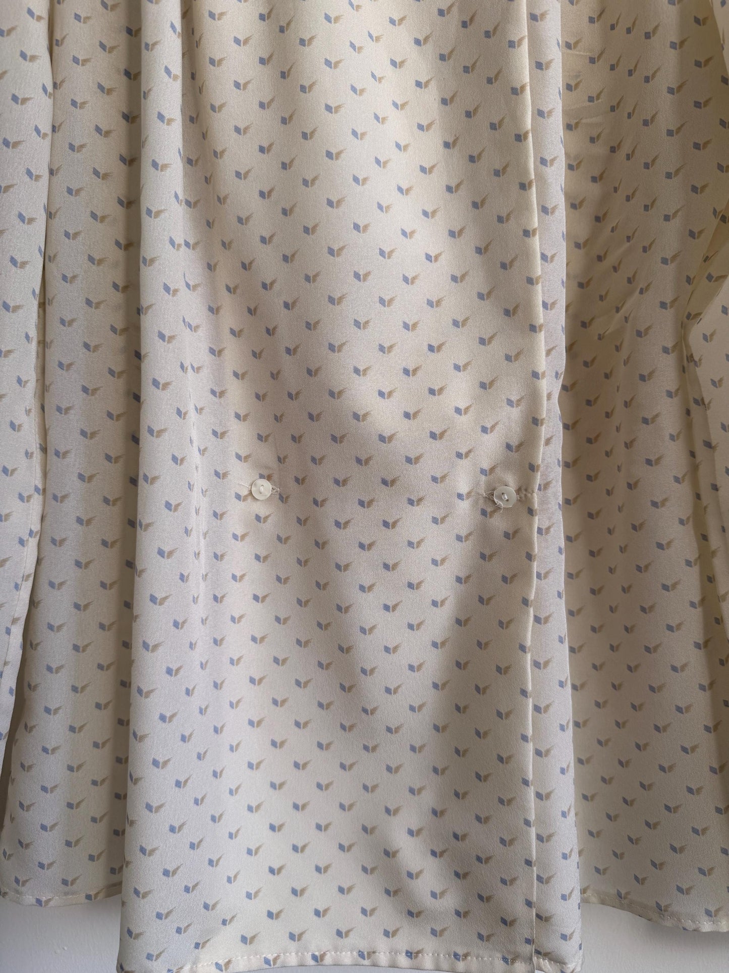 Vintage Alexon Cream Blouse Long Sleeve Printed Blouse Smart Vintage Shirt Secretary Blouse Office Wear Classic British Vintage