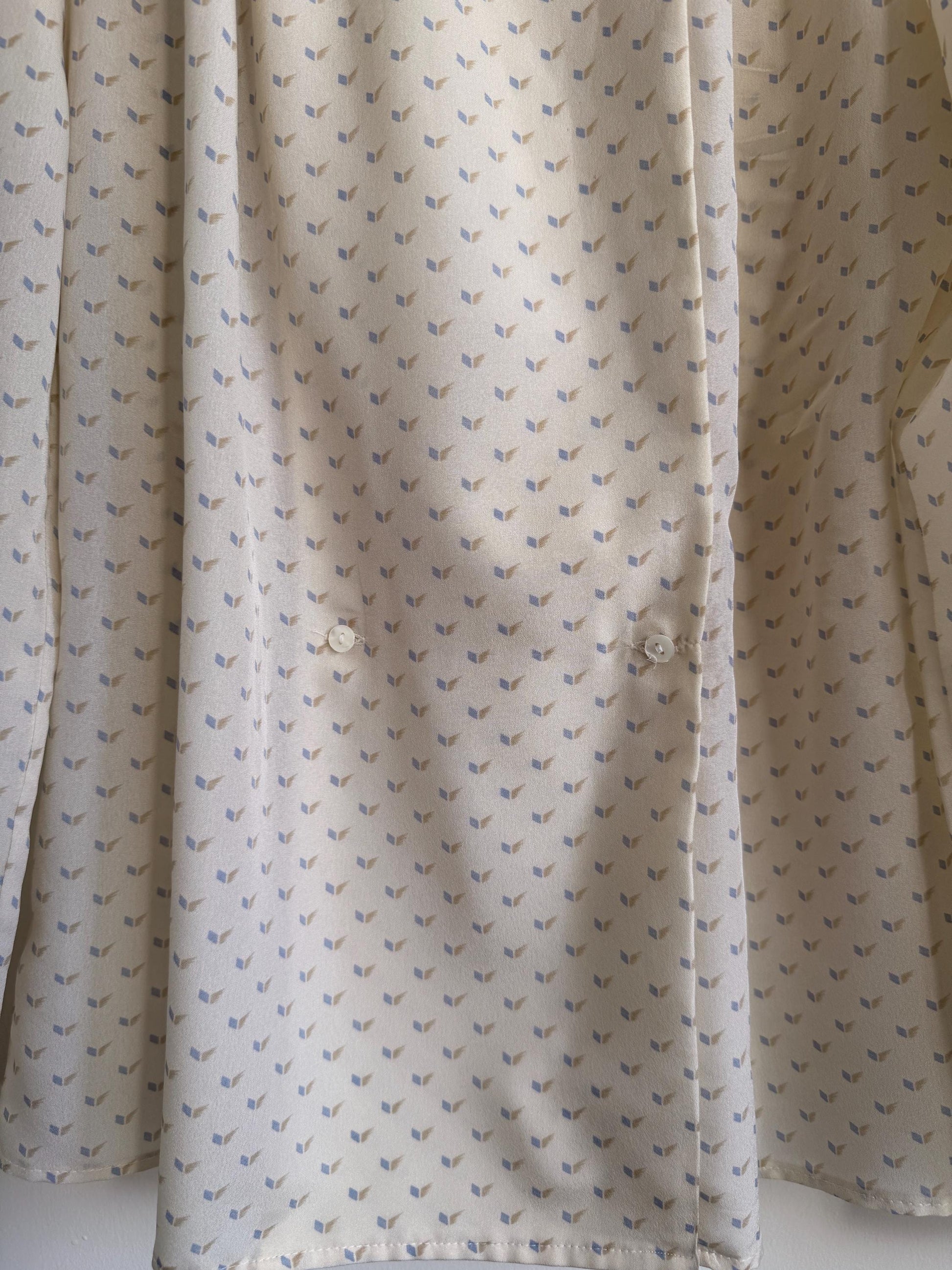 Vintage Alexon Cream Blouse Long Sleeve Printed Blouse Smart Vintage Shirt Secretary Blouse Office Wear Classic British Vintage