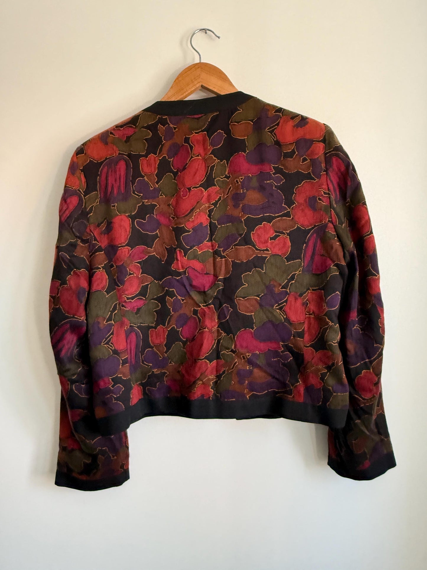Vintage Alexon Floral Jacket | Designer Floral Blazer | Autumn Botanical Jacket | Smart Occasion Jacket | Luxury Vintage Womenswear