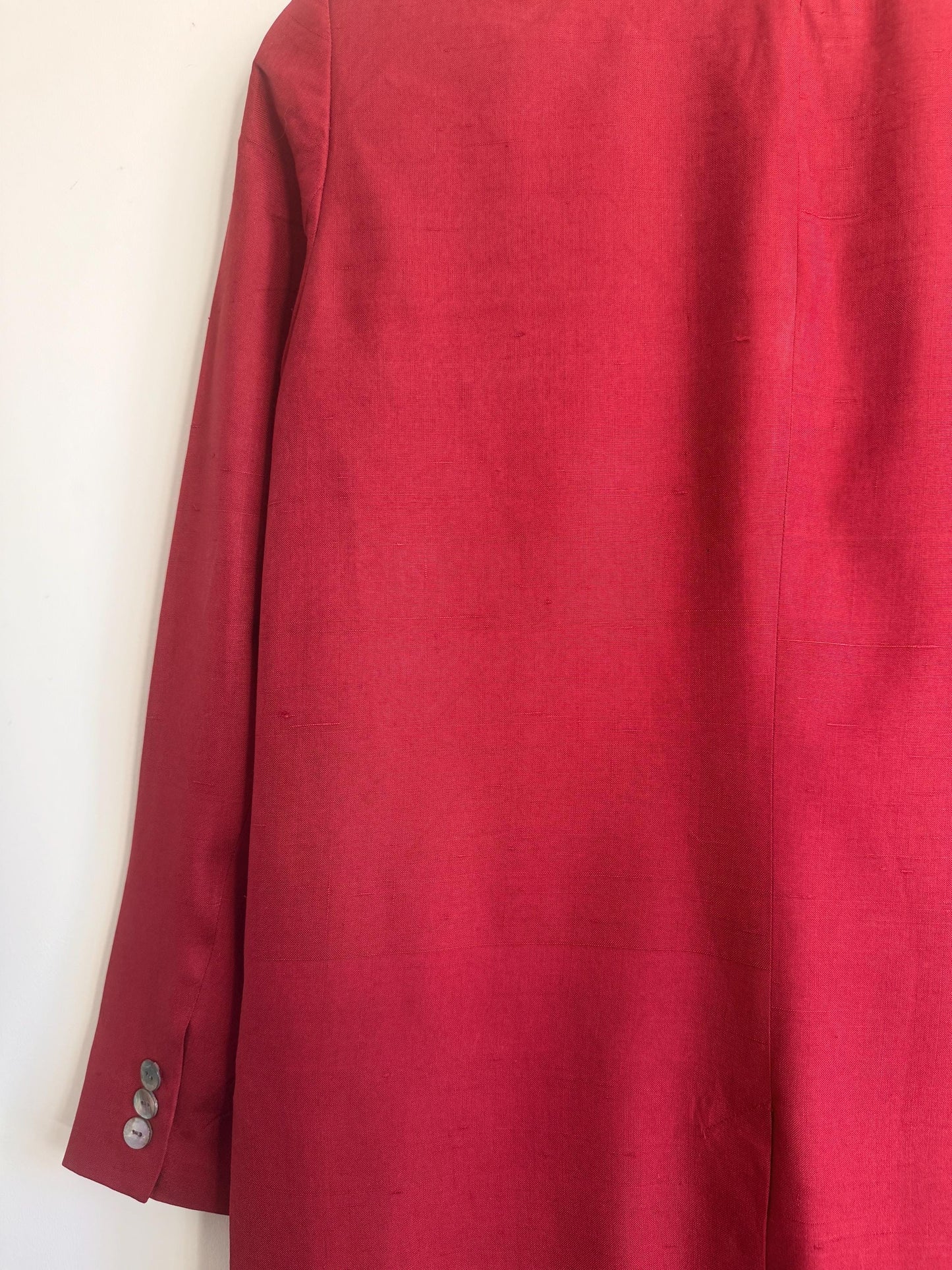 Vintage August Silk 100% Silk Jacket UK 10 | Burgundy Silk Blazer | Mandarin Frog Fastening Jacket | 1990s Silk Evening Jacket
