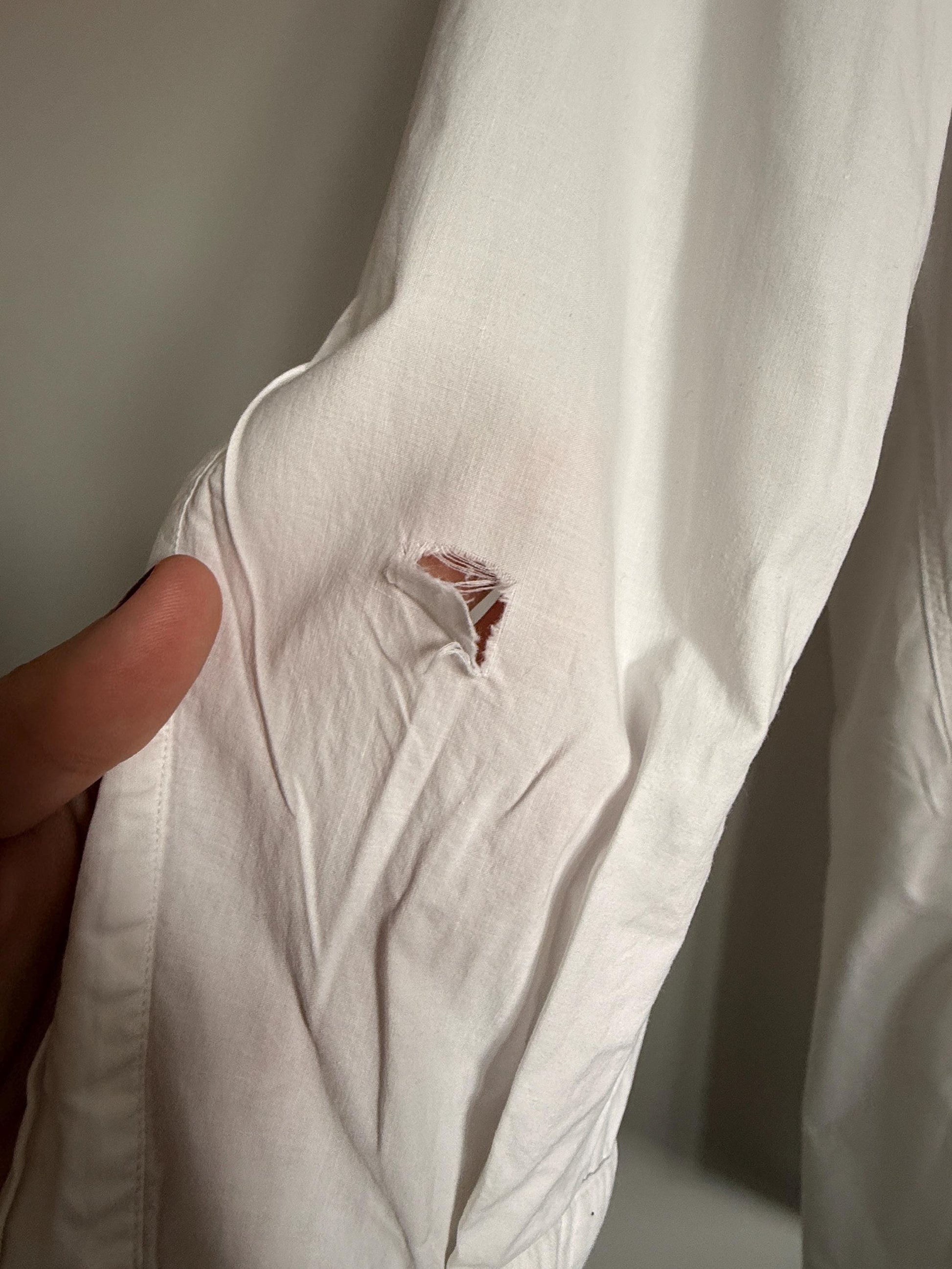Vintage Austin Reed White Bib Front Dress Shirt Detachable Collar Formal Evening Shirt