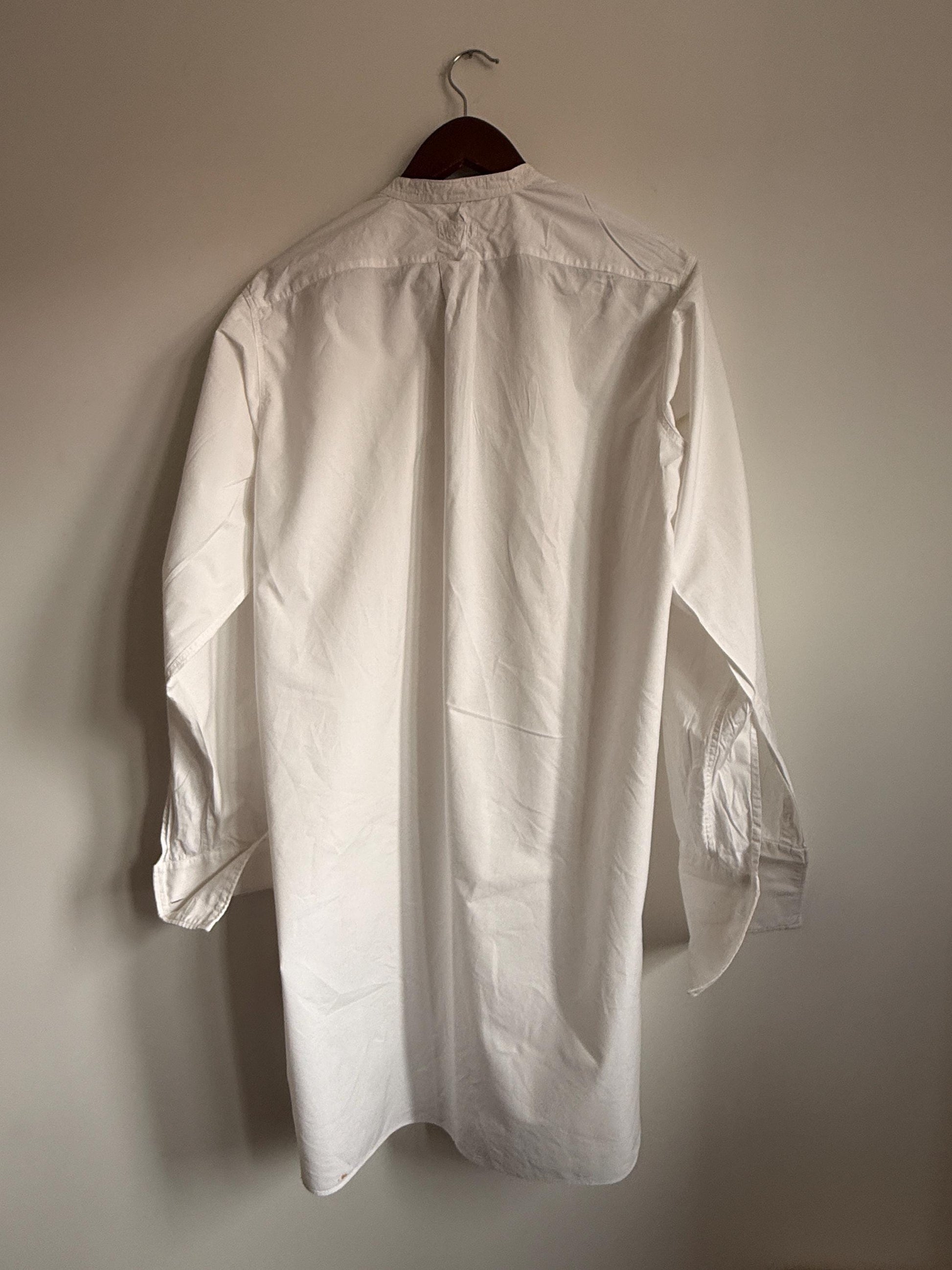 Vintage Austin Reed White Bib Front Dress Shirt Detachable Collar Formal Evening Shirt