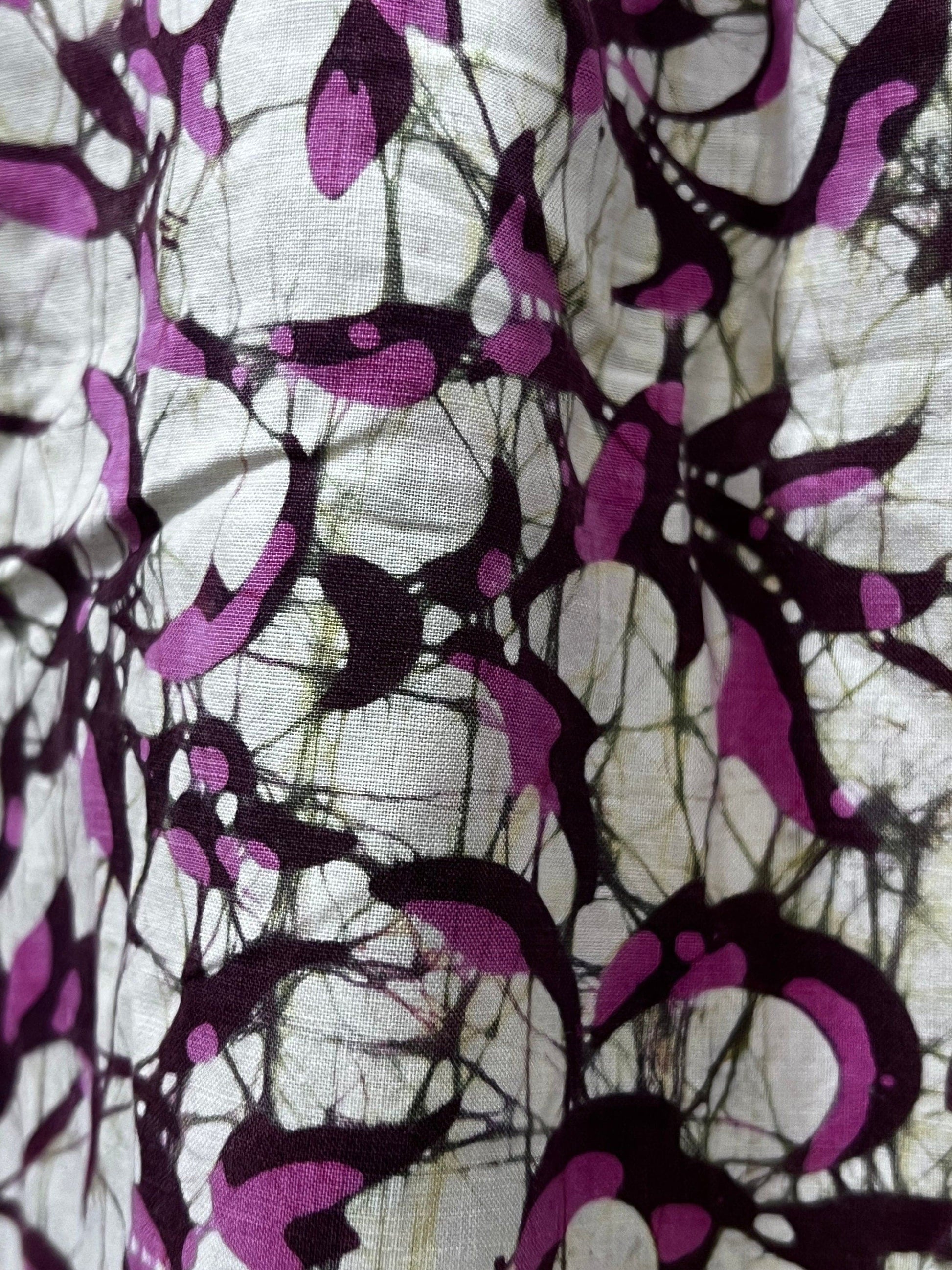 Vintage Batik Blouse a pink Brown patterned vintage blouse batik button through shirt, vintage blouse, batik blouse