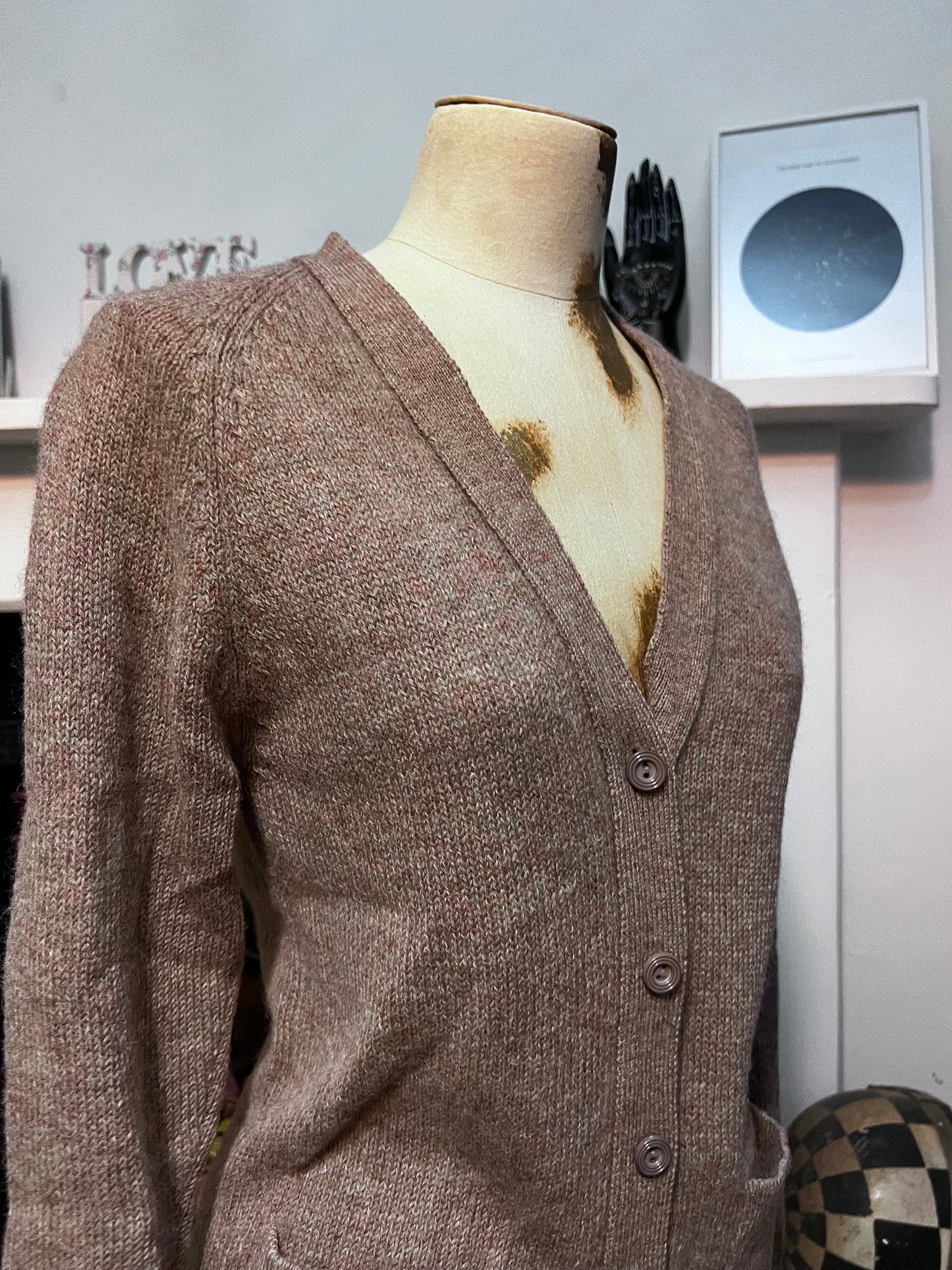 Vintage beige Cardigan long sleeve cardigan wool knit cardigan, vintage, knitwear, vintage vest, 70s cardigan beige cardigan 100% wool