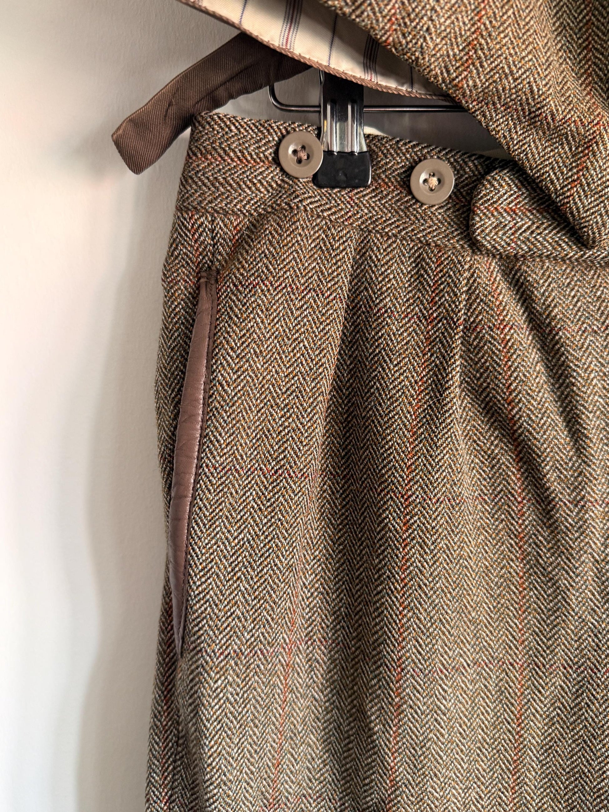 Vintage Bespoke Men's Tweed Two-Piece Style Suit Todhouse Reynard Norwich Tailored Herringbone Tweed Waistcoat & Trousers Country Gentleman