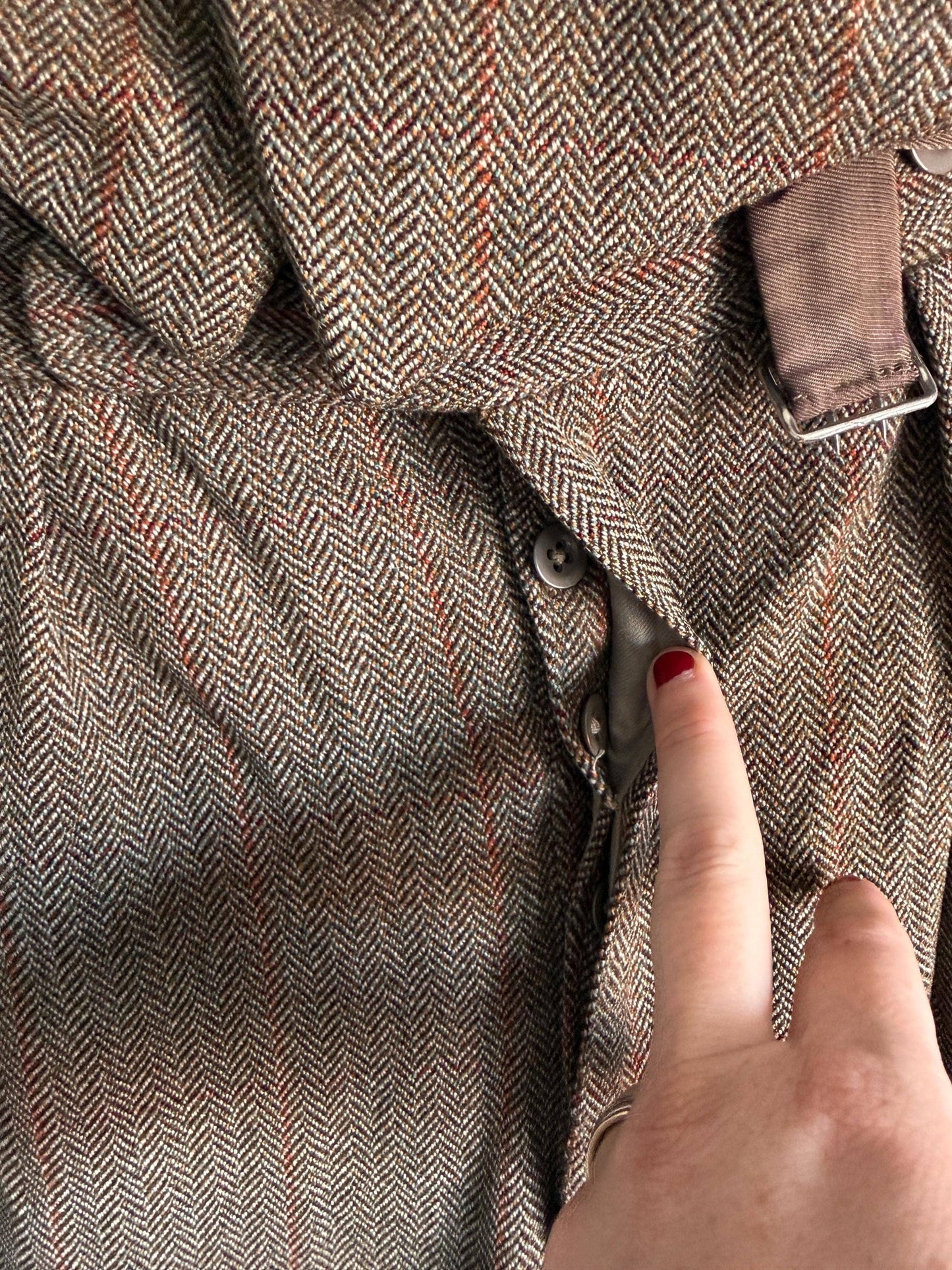 Vintage Bespoke Men's Tweed Two-Piece Style Suit Todhouse Reynard Norwich Tailored Herringbone Tweed Waistcoat & Trousers Country Gentleman