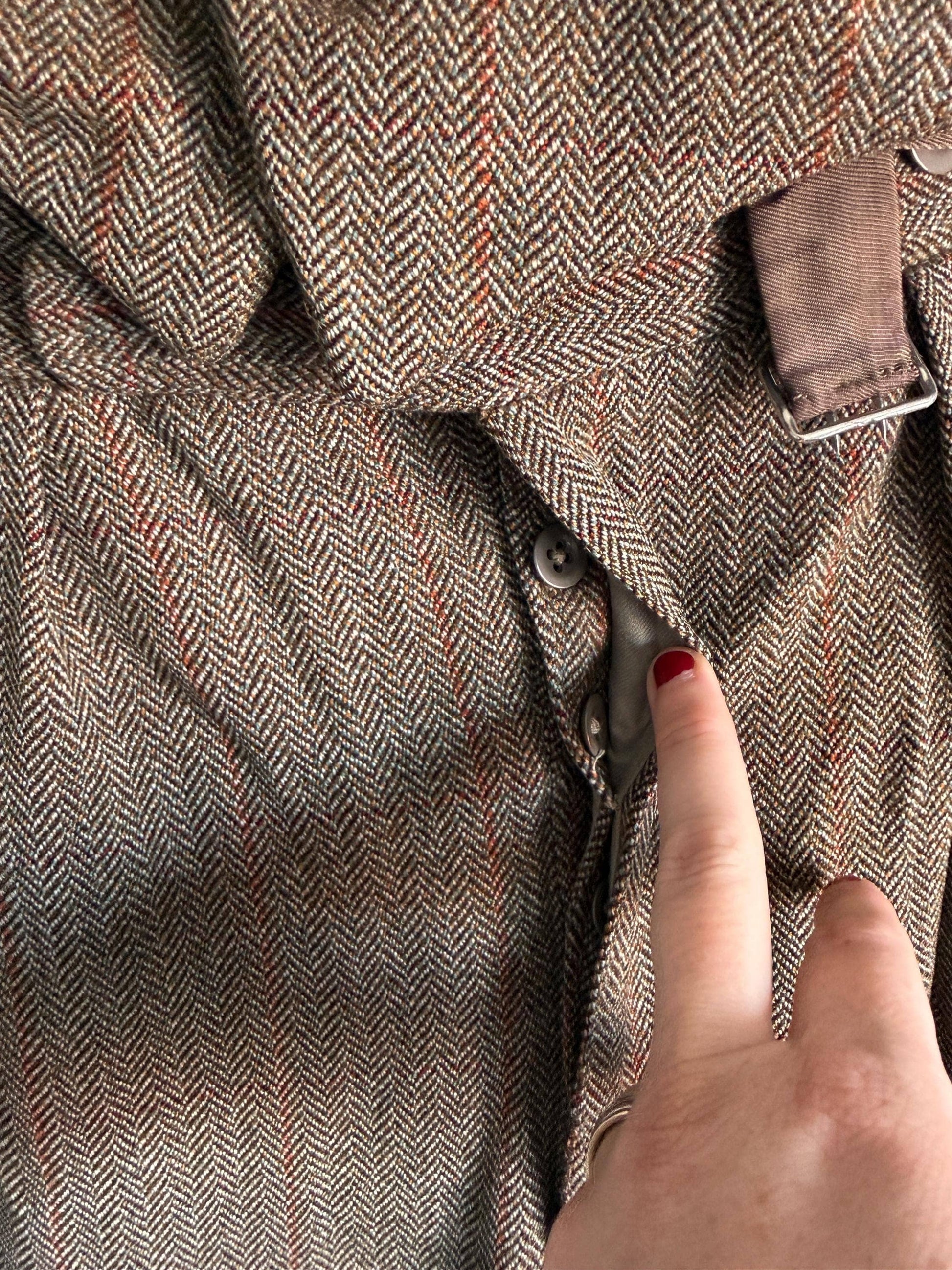 Vintage Bespoke Men's Tweed Two-Piece Style Suit Todhouse Reynard Norwich Tailored Herringbone Tweed Waistcoat & Trousers Country Gentleman