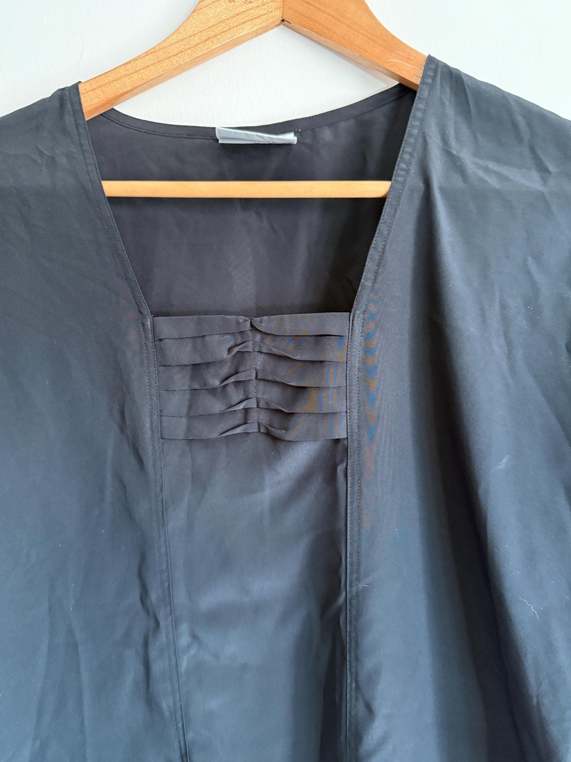 Vintage Black Minimalist Alexon Blouse | Boxy Cotton Top | Capsule Wardrobe | Scandinavian Style | Smart Casual Women's Top