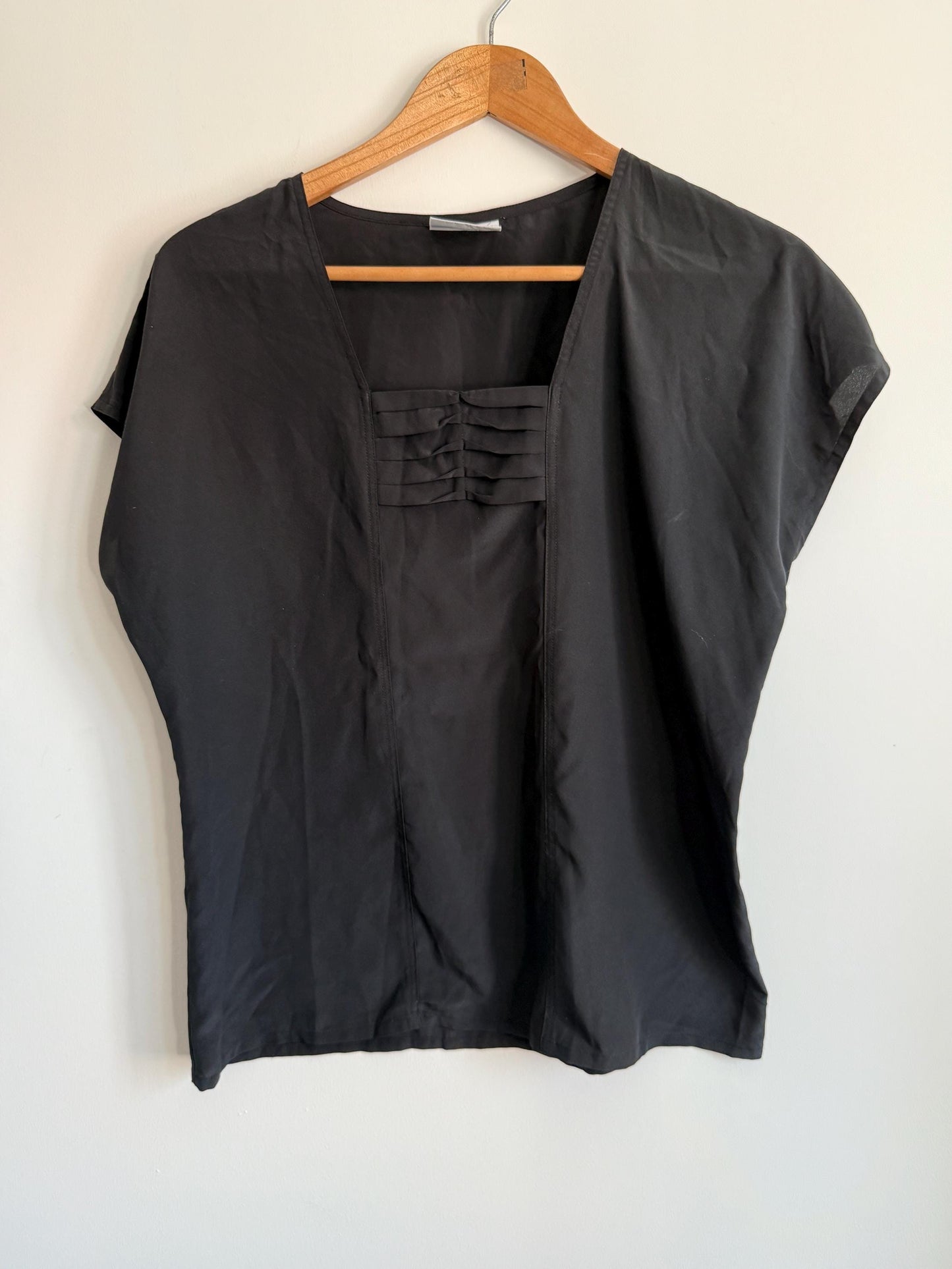 Vintage Black Minimalist Alexon Blouse | Boxy Cotton Top | Capsule Wardrobe | Scandinavian Style | Smart Casual Women's Top