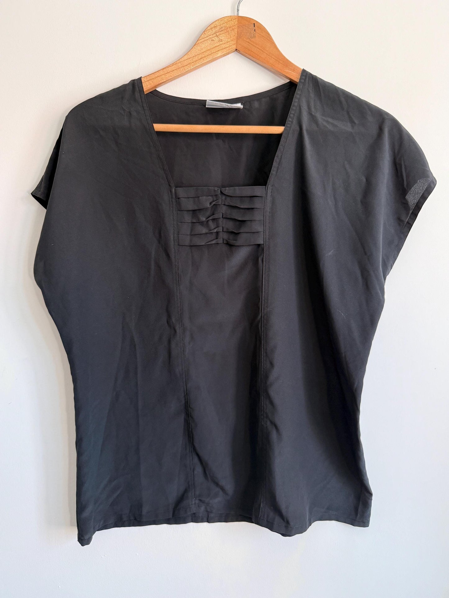 Vintage Black Minimalist Alexon Blouse | Boxy Cotton Top | Capsule Wardrobe | Scandinavian Style | Smart Casual Women's Top