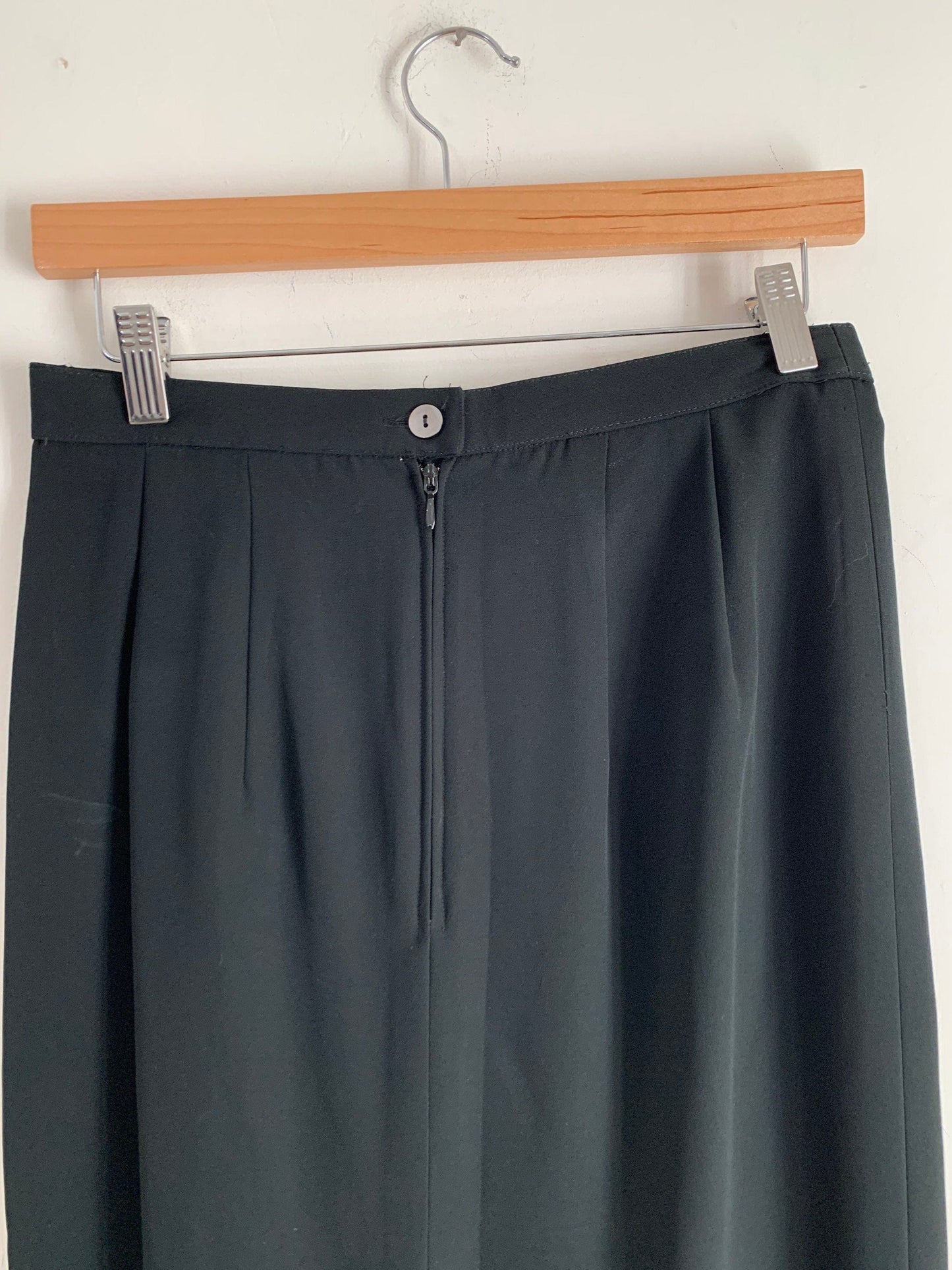 Vintage Black Pencil Skirt Knee Length UK Size 8-10