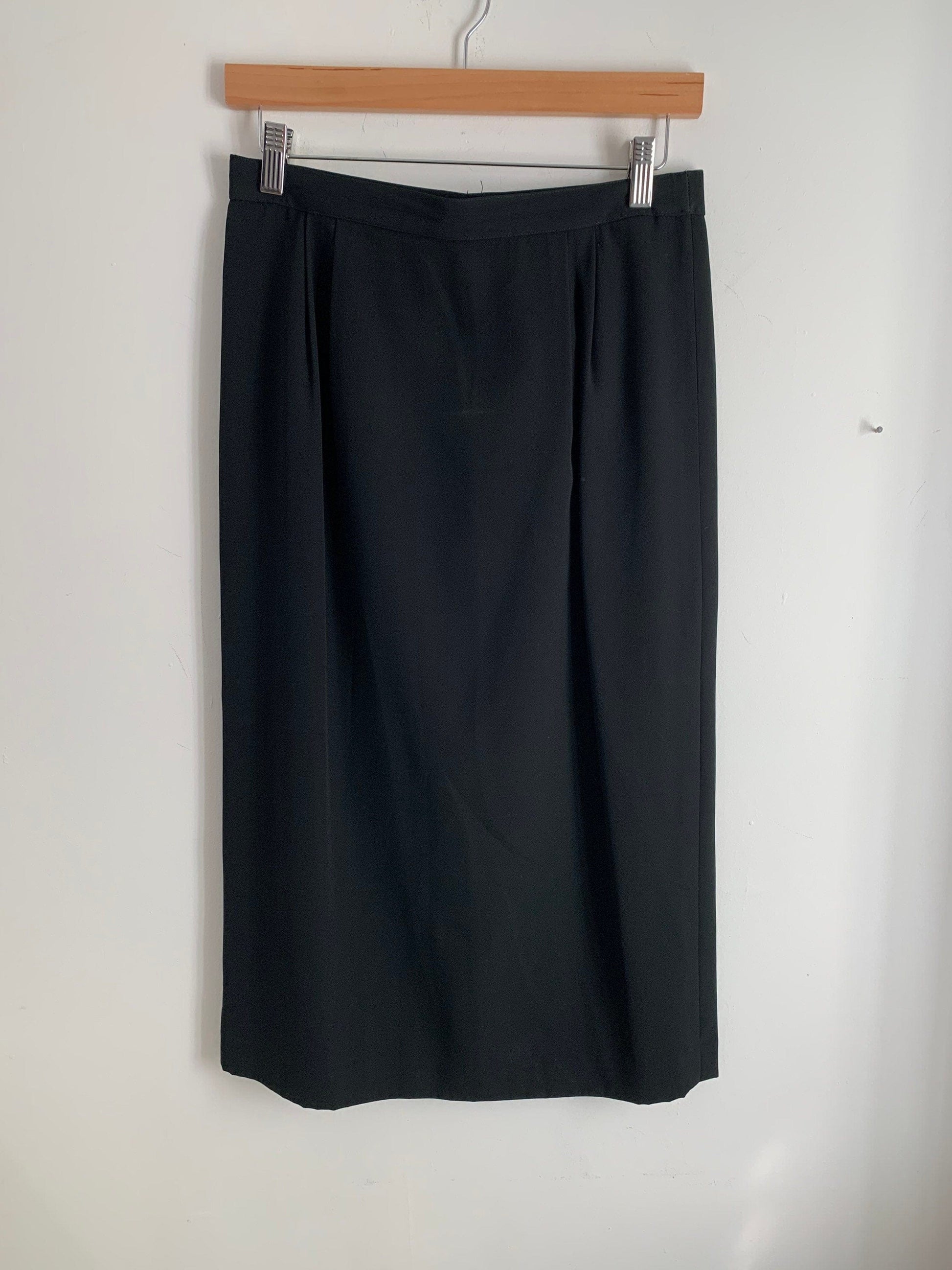 Vintage Black Pencil Skirt Knee Length UK Size 8-10