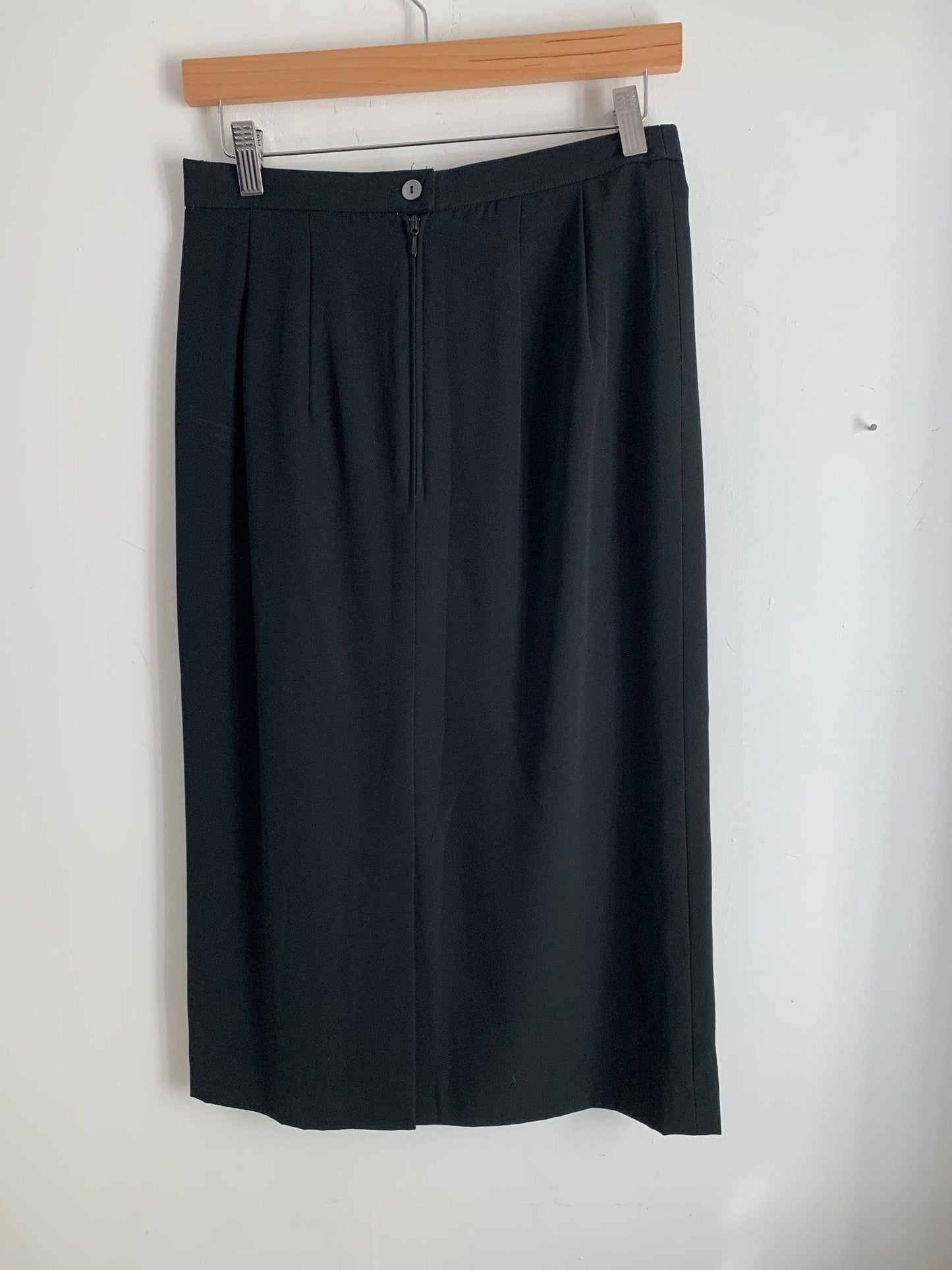 Vintage Black Pencil Skirt Knee Length UK Size 8-10