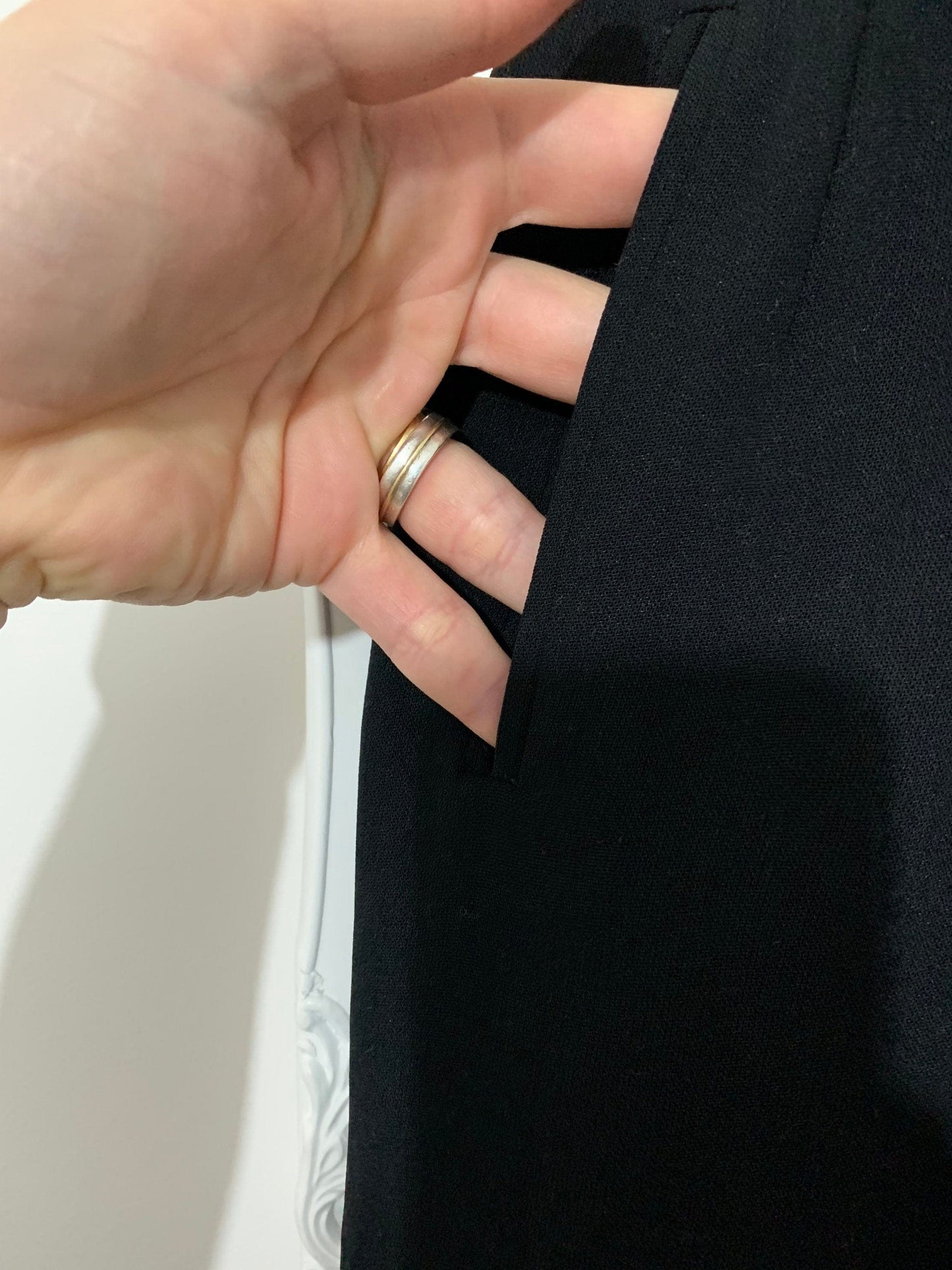 Vintage black trousers High waisted ladies pleated trousers black - with belt loops 80s baggy trousers mom trousers black trouser