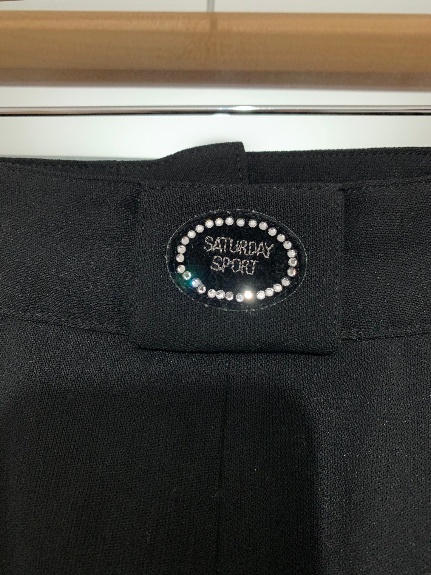 Vintage black trousers High waisted ladies pleated trousers black - with belt loops 80s baggy trousers mom trousers black trouser