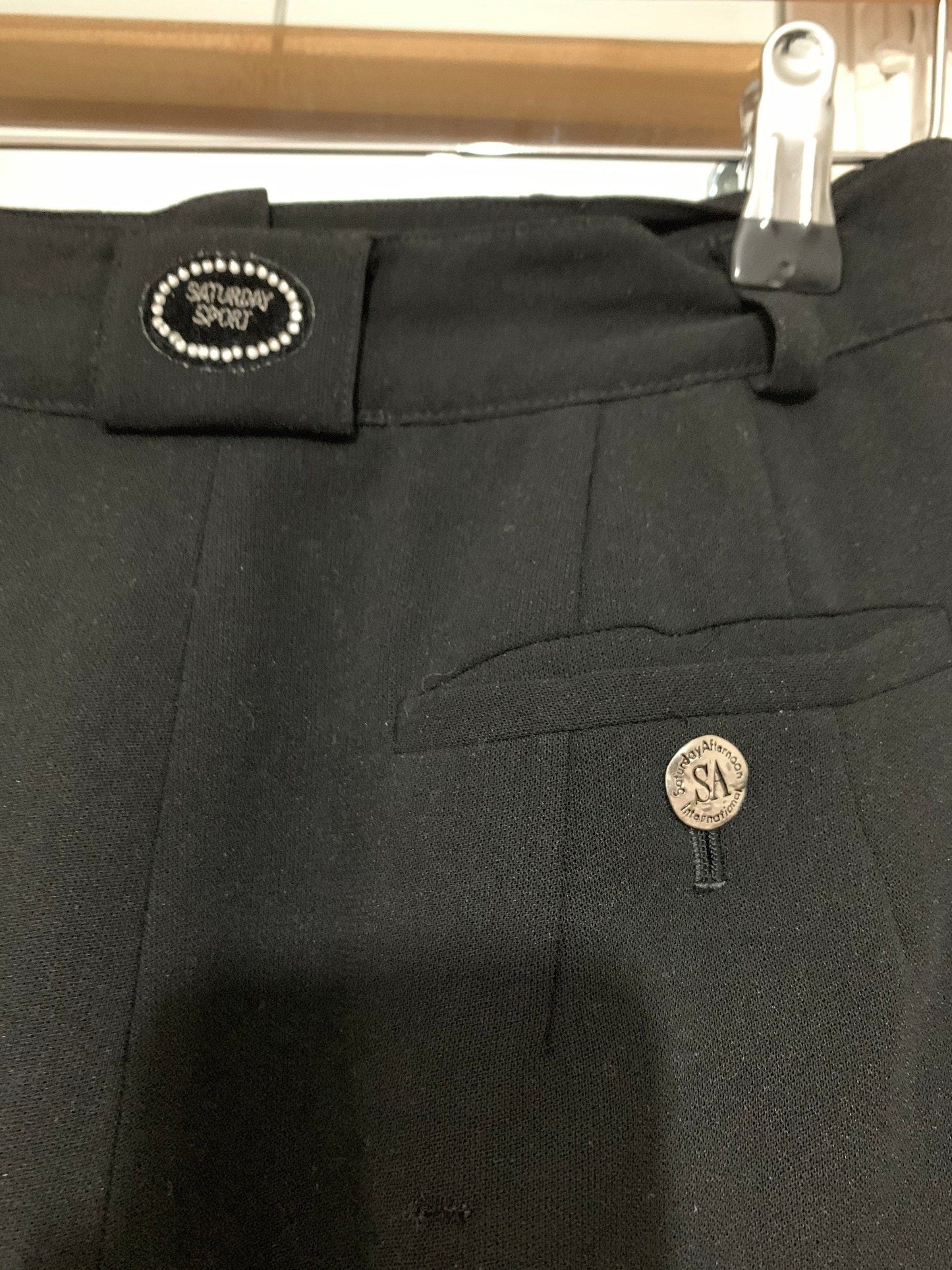 Vintage black trousers High waisted ladies pleated trousers black - with belt loops 80s baggy trousers mom trousers black trouser
