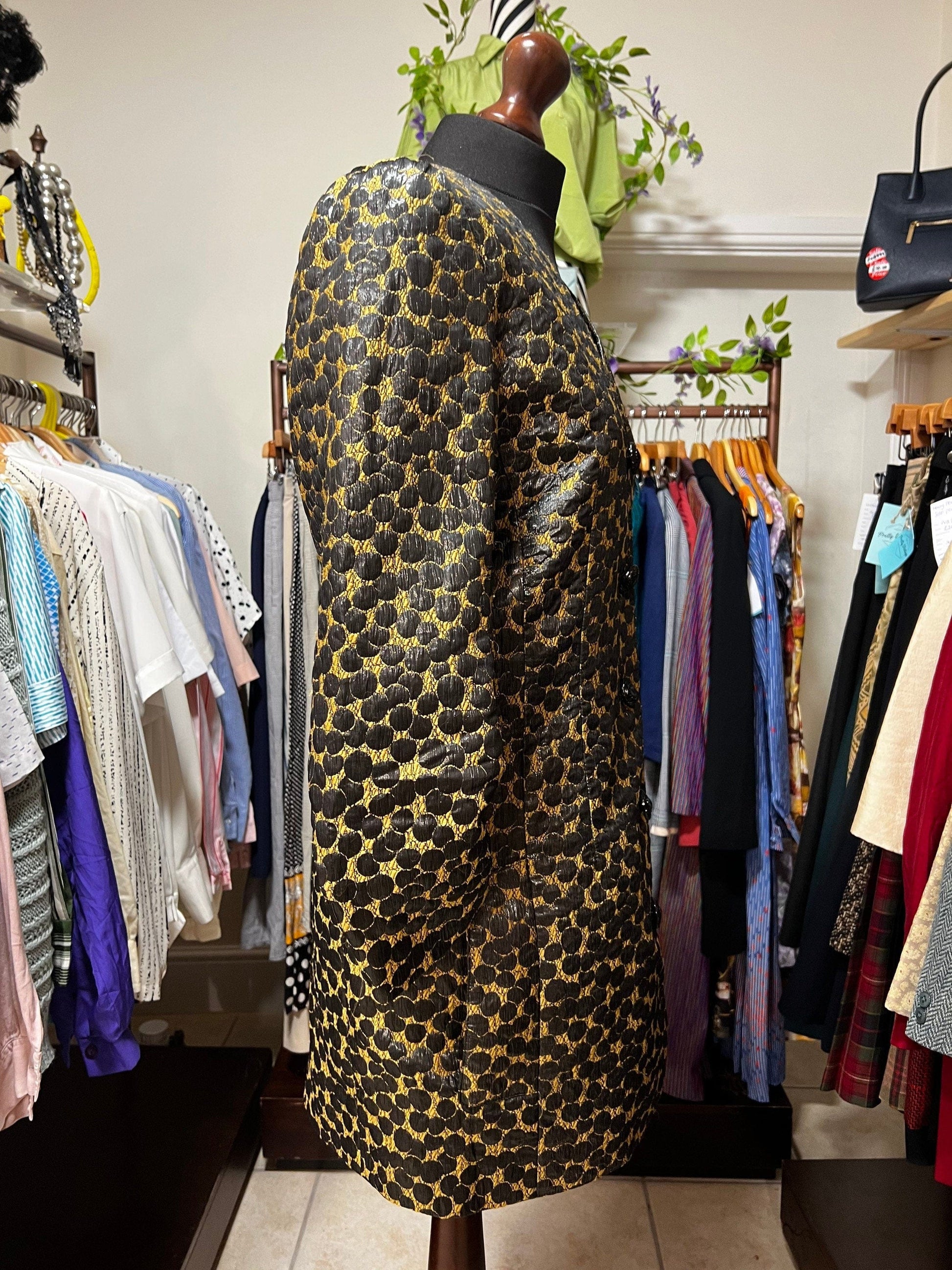 Vintage Hardy Amies Blazer Evening Jacket Leopard Print - 12 - Longline