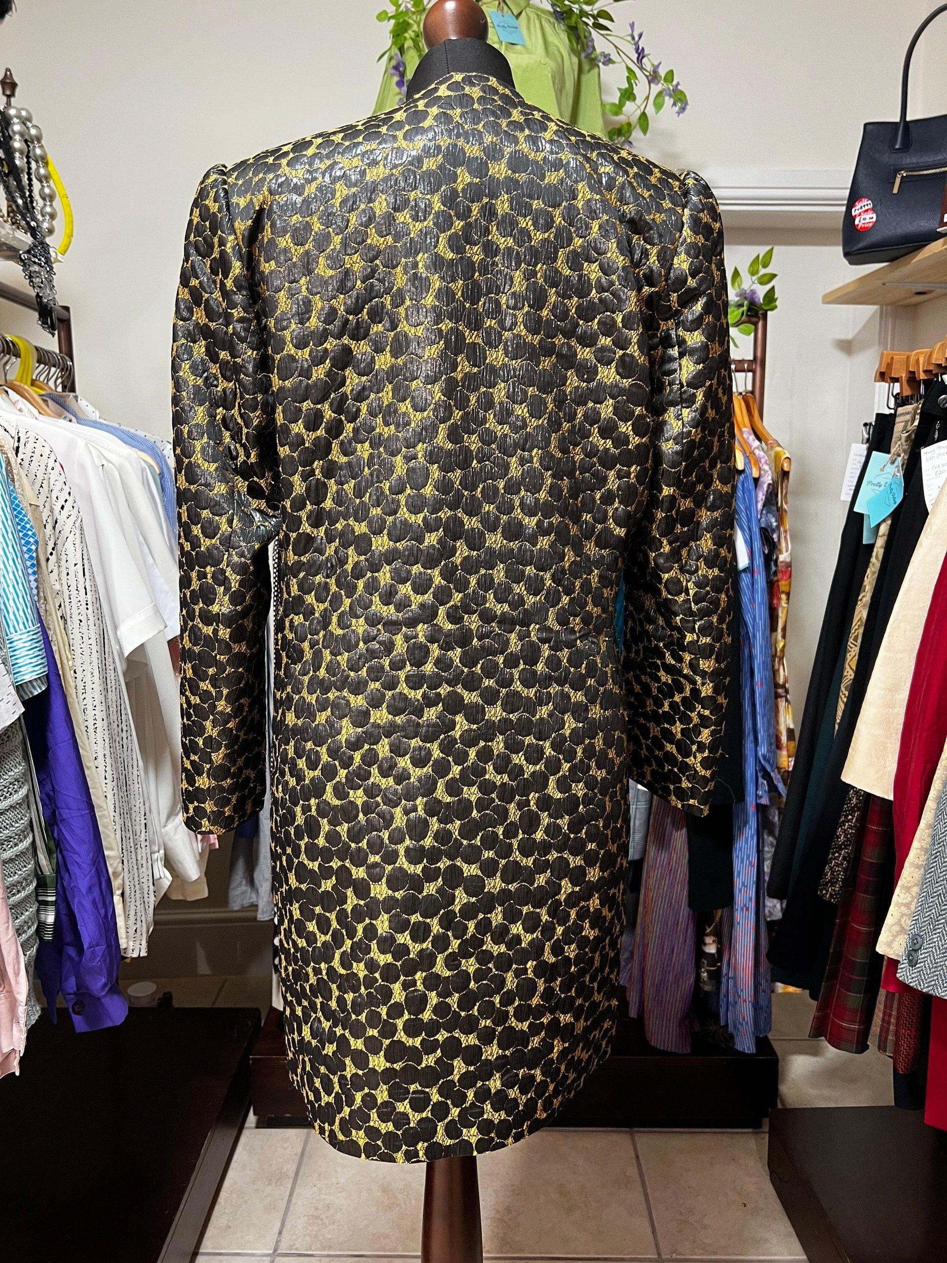 Vintage Hardy Amies Blazer Evening Jacket Leopard Print - 12 - Longline