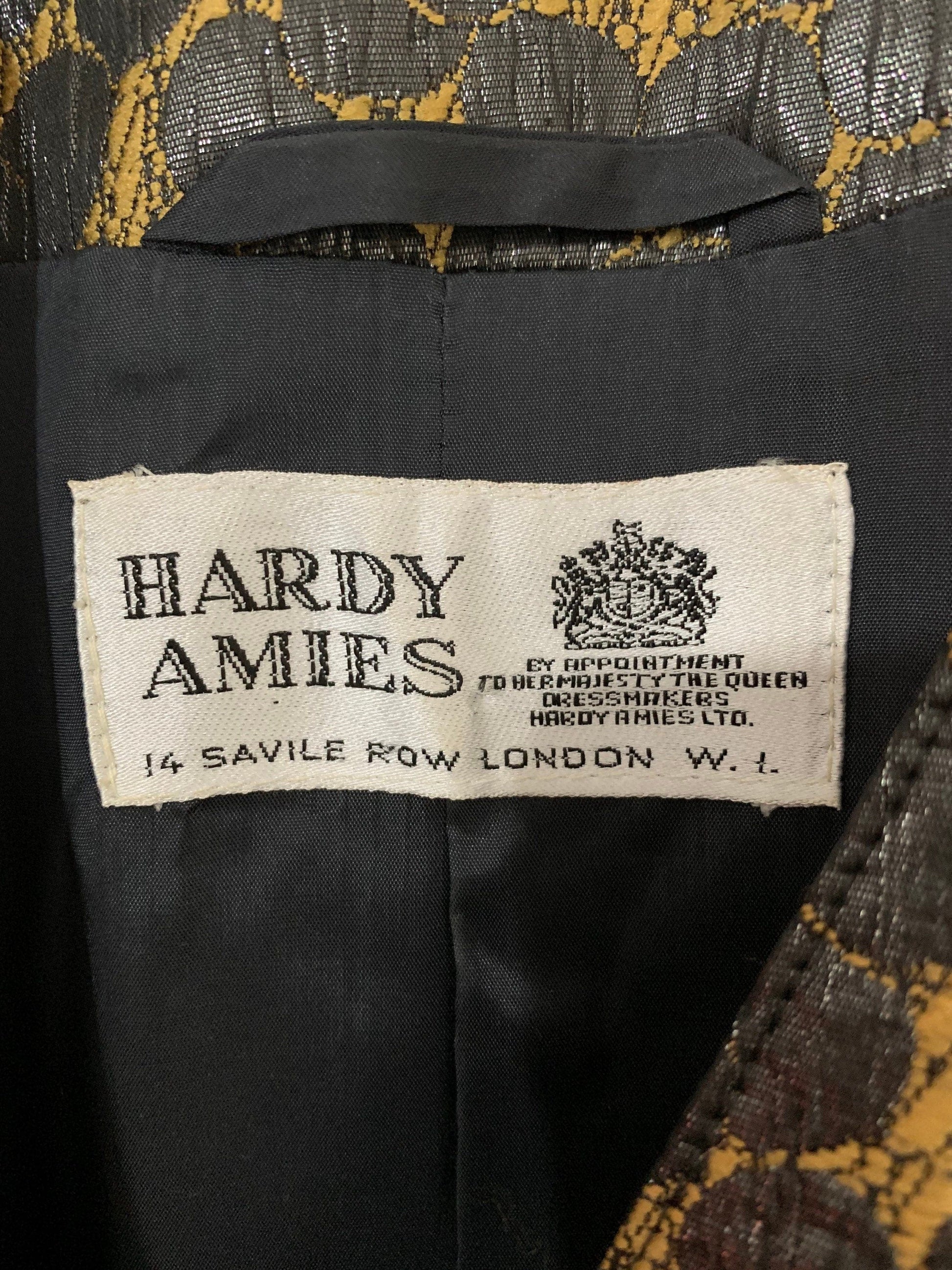 Vintage Hardy Amies Blazer Evening Jacket Leopard Print - 12 - Longline