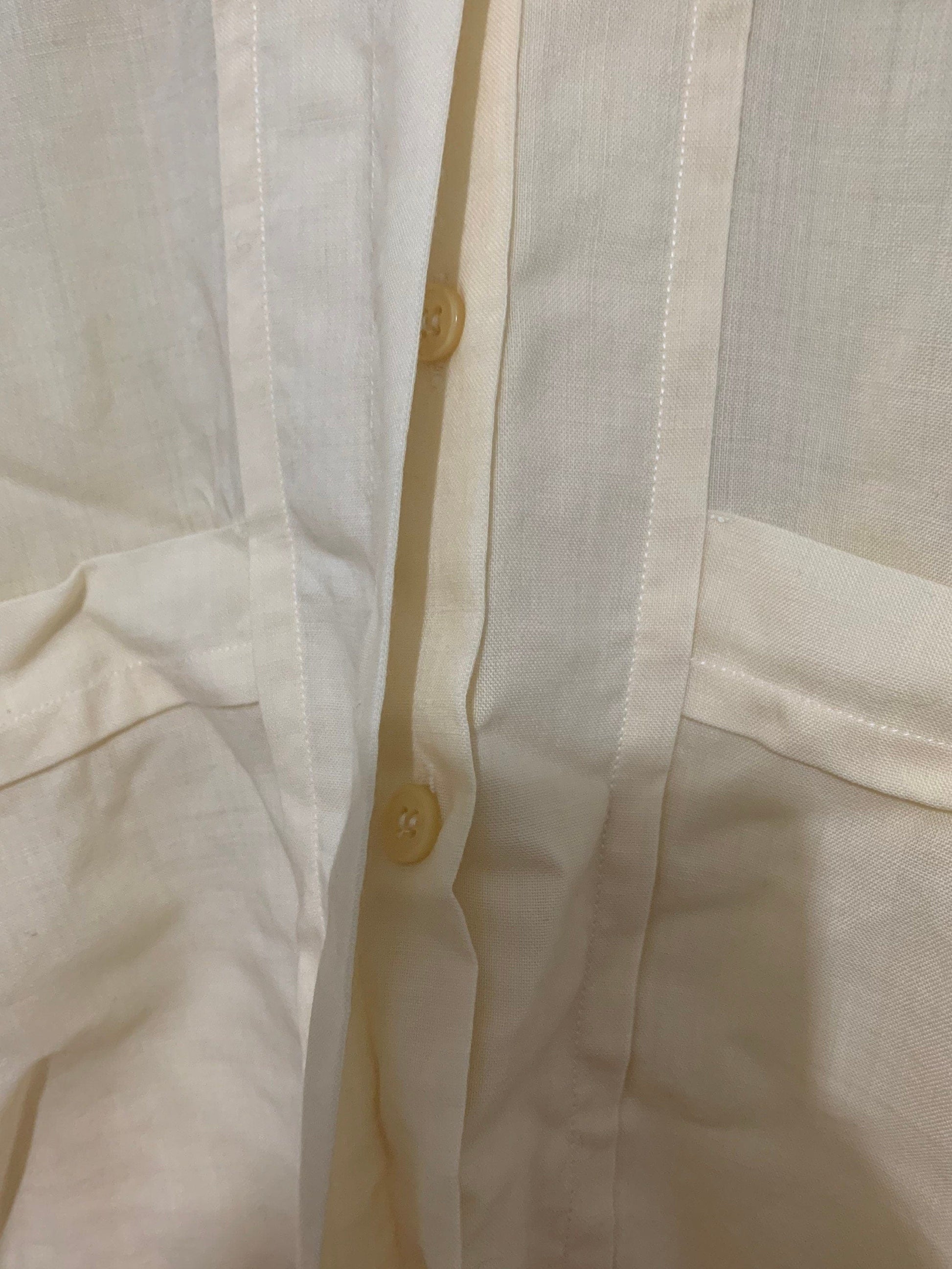 Yellow Joseph Janard Linen Blouse - Long Sleeve - Pale Yellow Oversize Blouse - 80s