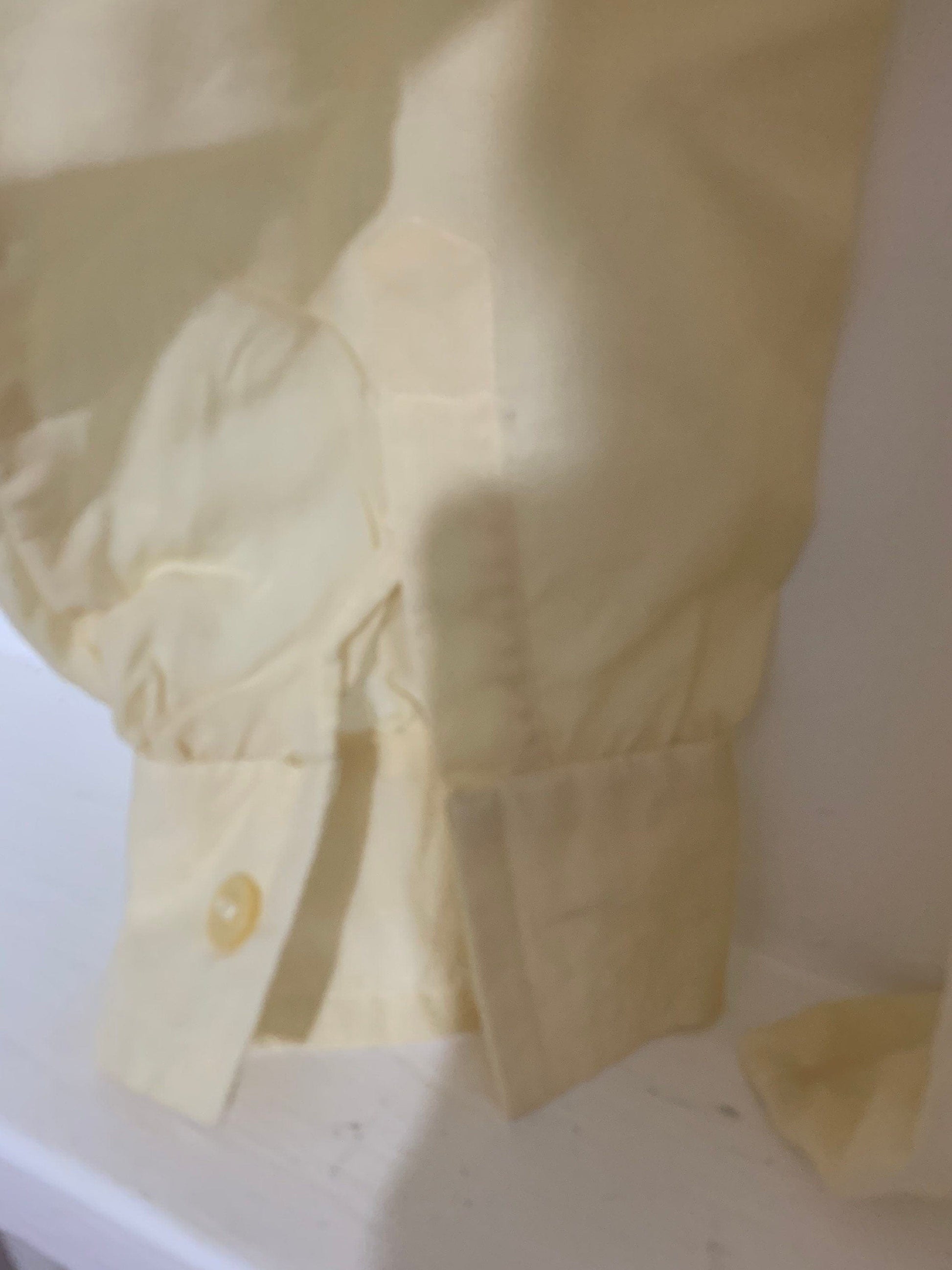 Yellow Joseph Janard Linen Blouse - Long Sleeve - Pale Yellow Oversize Blouse - 80s
