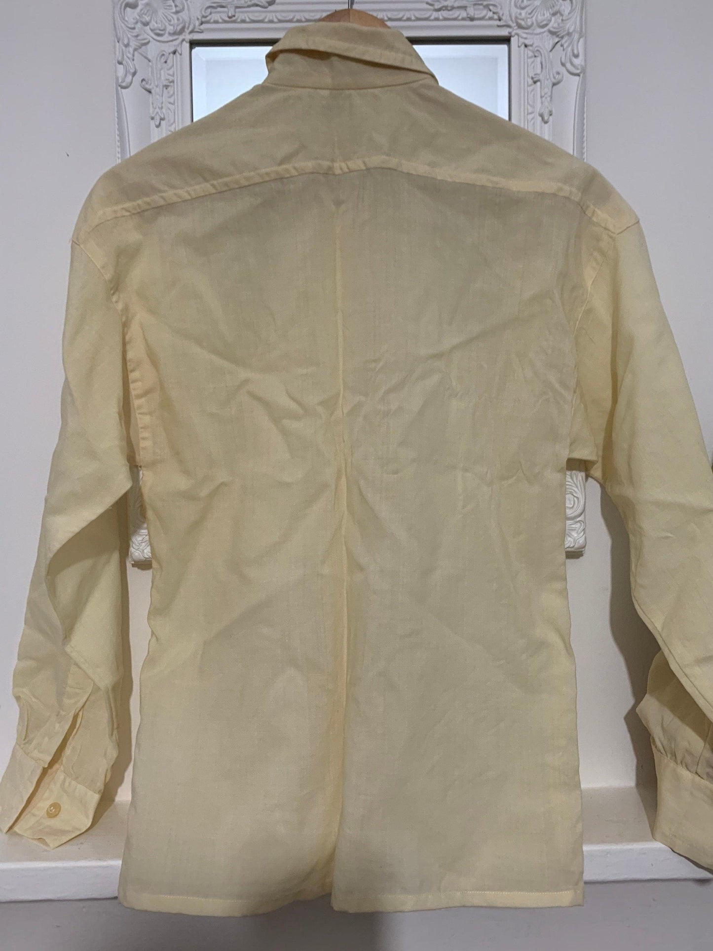 Yellow Joseph Janard Linen Blouse - Long Sleeve - Pale Yellow Oversize Blouse - 80s
