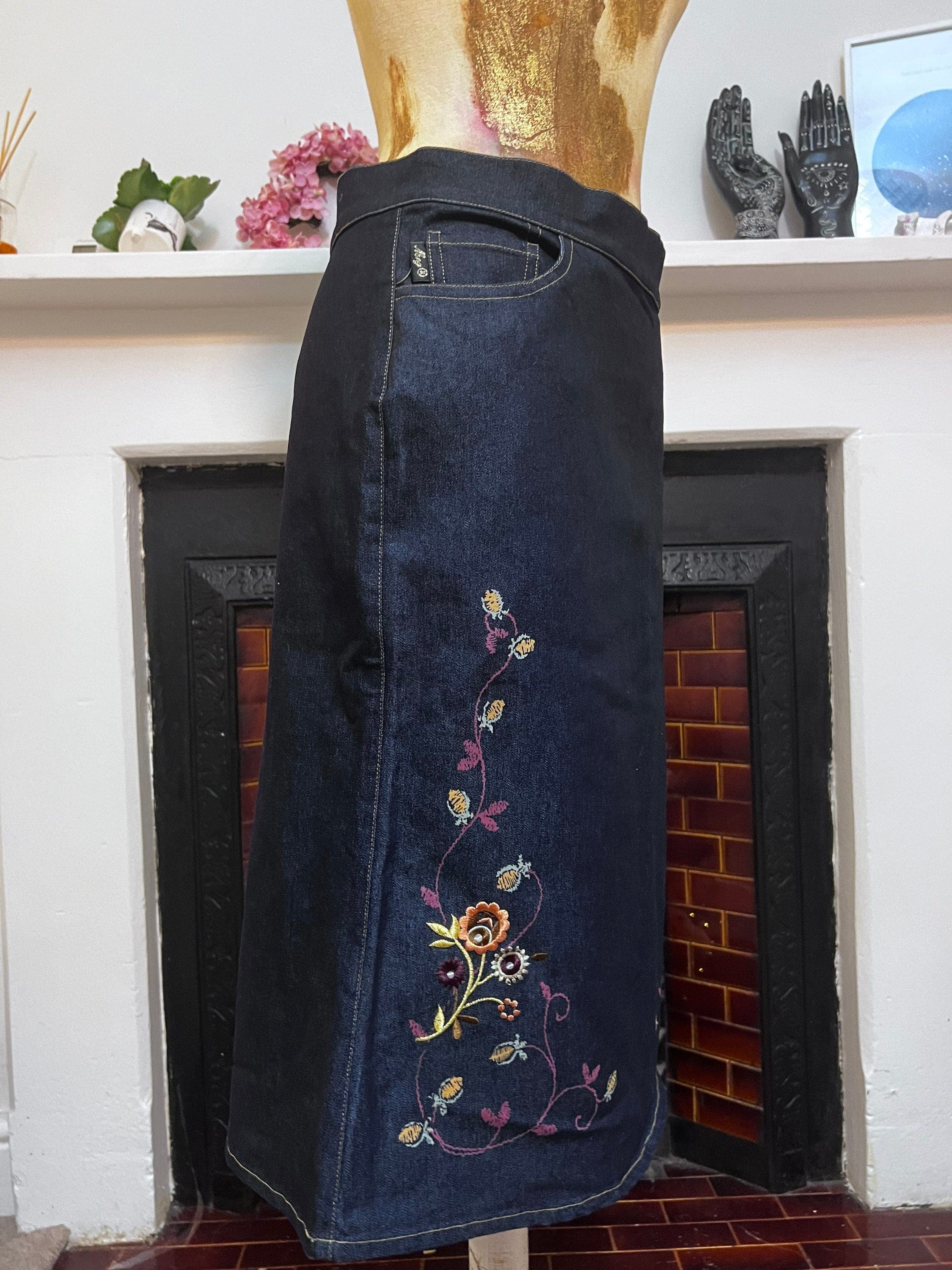 A line denim skirt 90s deals