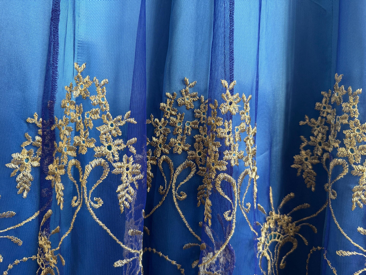 Vintage Blue Velvet & Embroidered Mesh Evening Dress UK 12 Y2K Formal Dress Gold Embroidered Maxi Dress Gothic Prom Dress Special Occasion