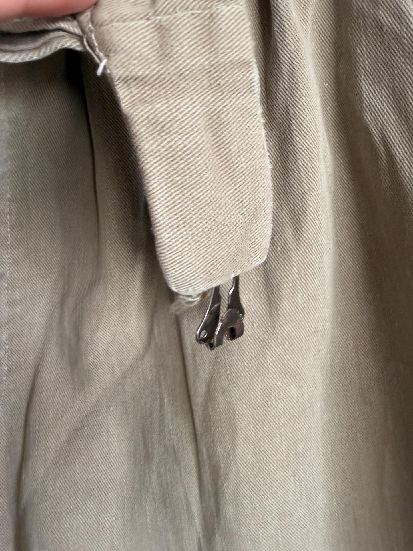 Vintage British Khaki Cotton Drill Shorts UWIN Made in England R F Carter Jonas Named Military Style