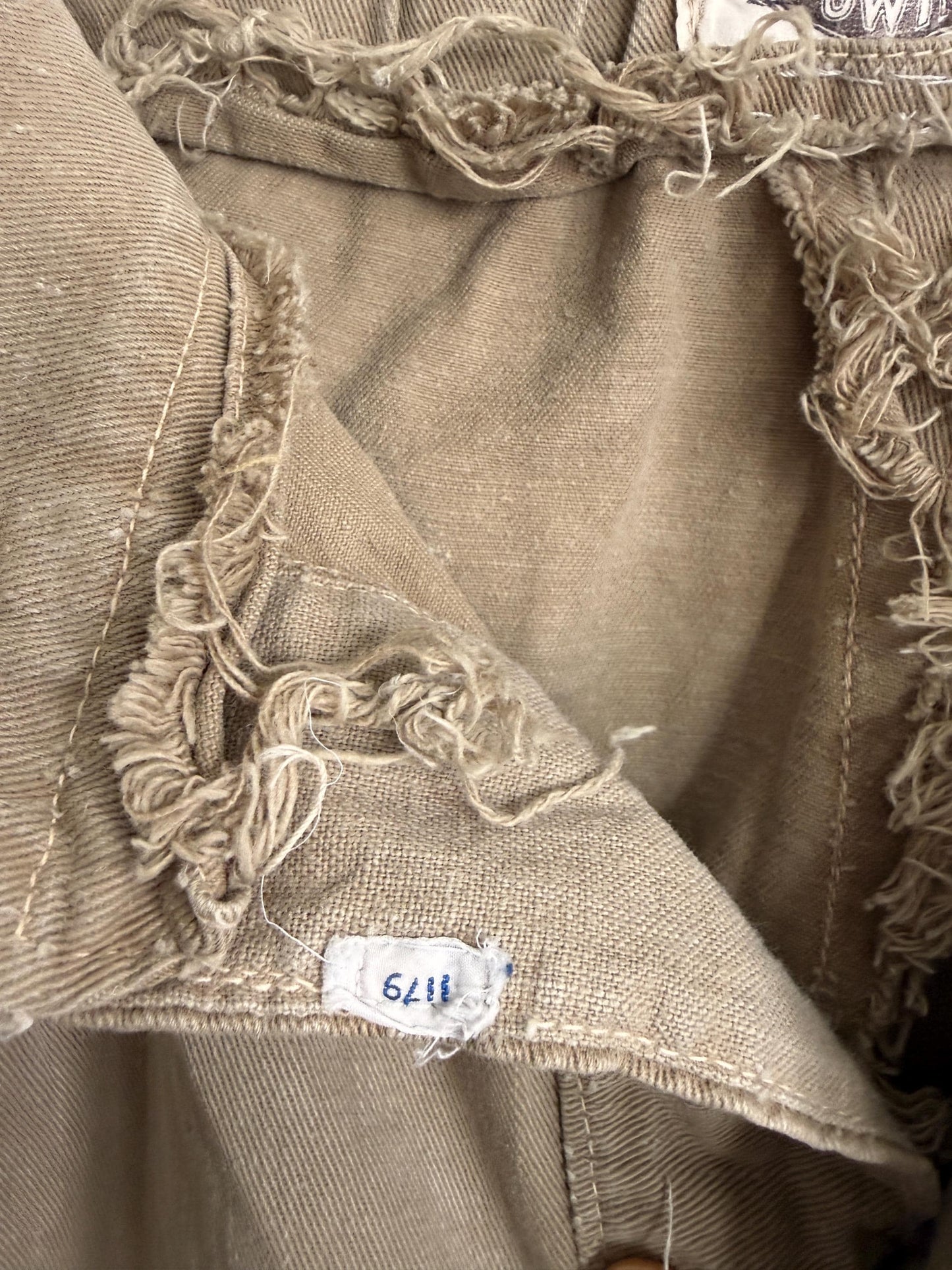 Vintage British Khaki Cotton Drill Shorts UWIN Made in England R F Carter Jonas Named Military Style