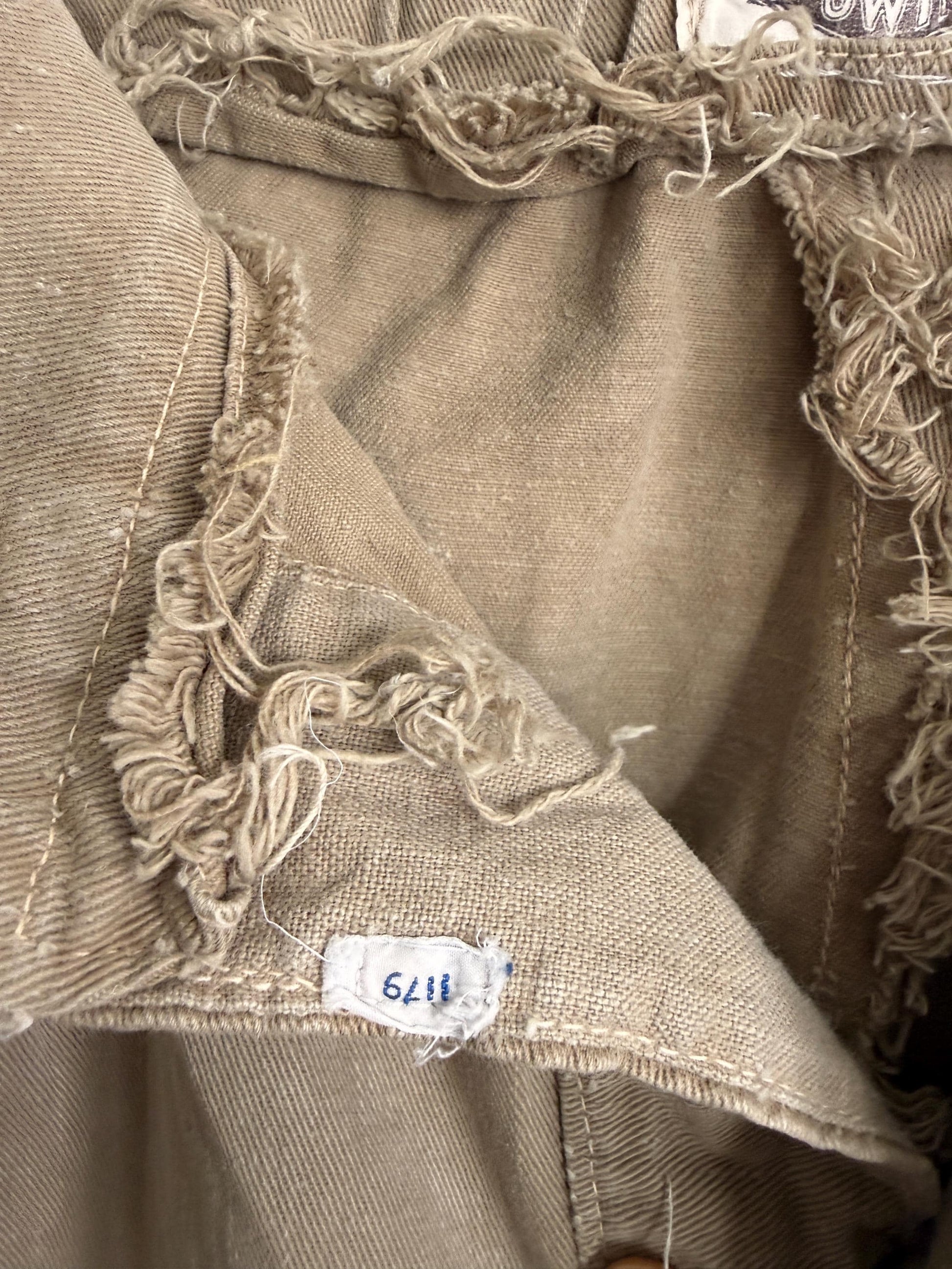 Vintage British Khaki Cotton Drill Shorts UWIN Made in England R F Carter Jonas Named Military Style