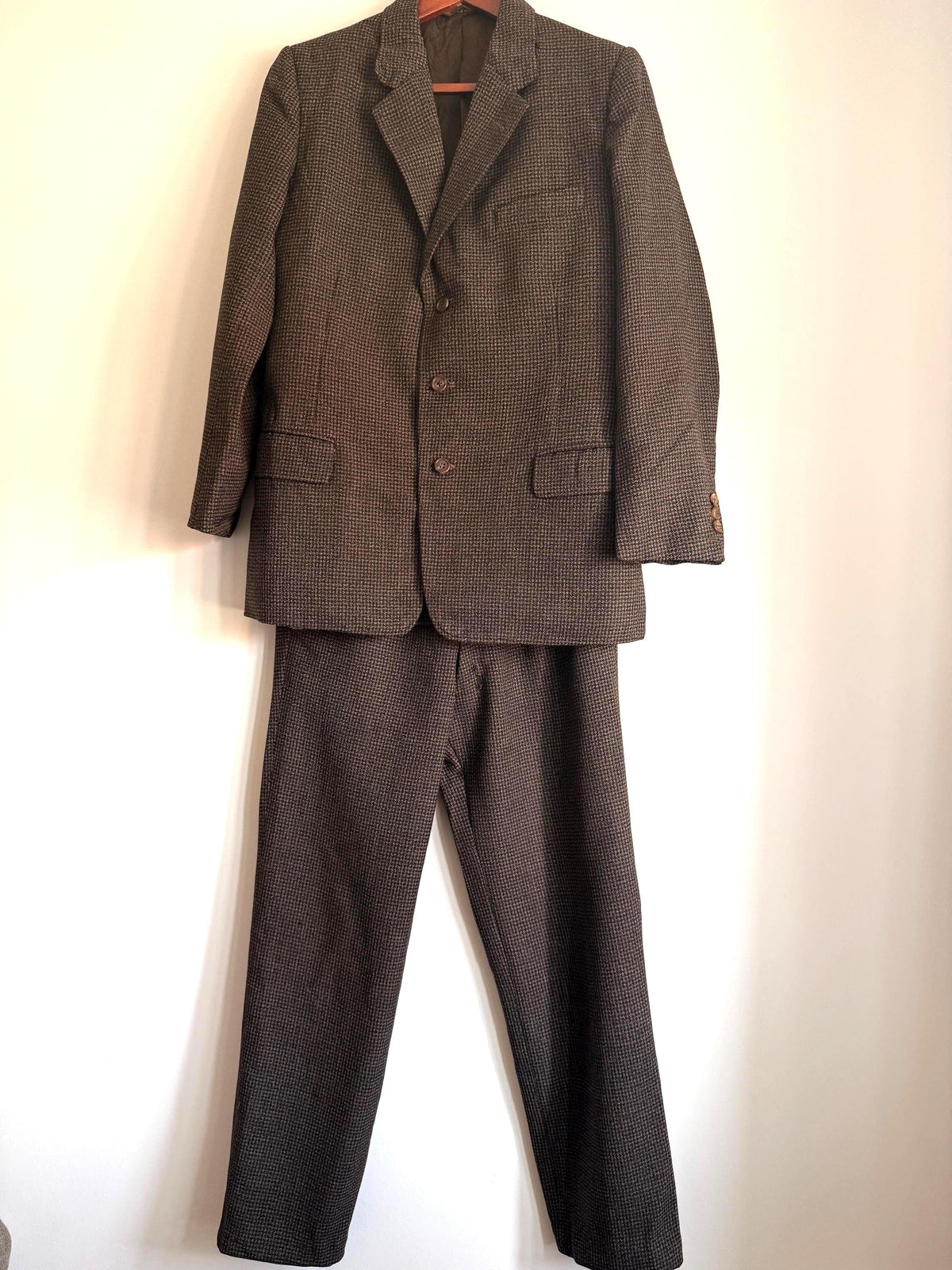 Vintage Men's Three Piece Suit Jerome Super Fine-Twist Wool Aucott Cirencester British Tailored Suit Heritage Country Tweed Size S