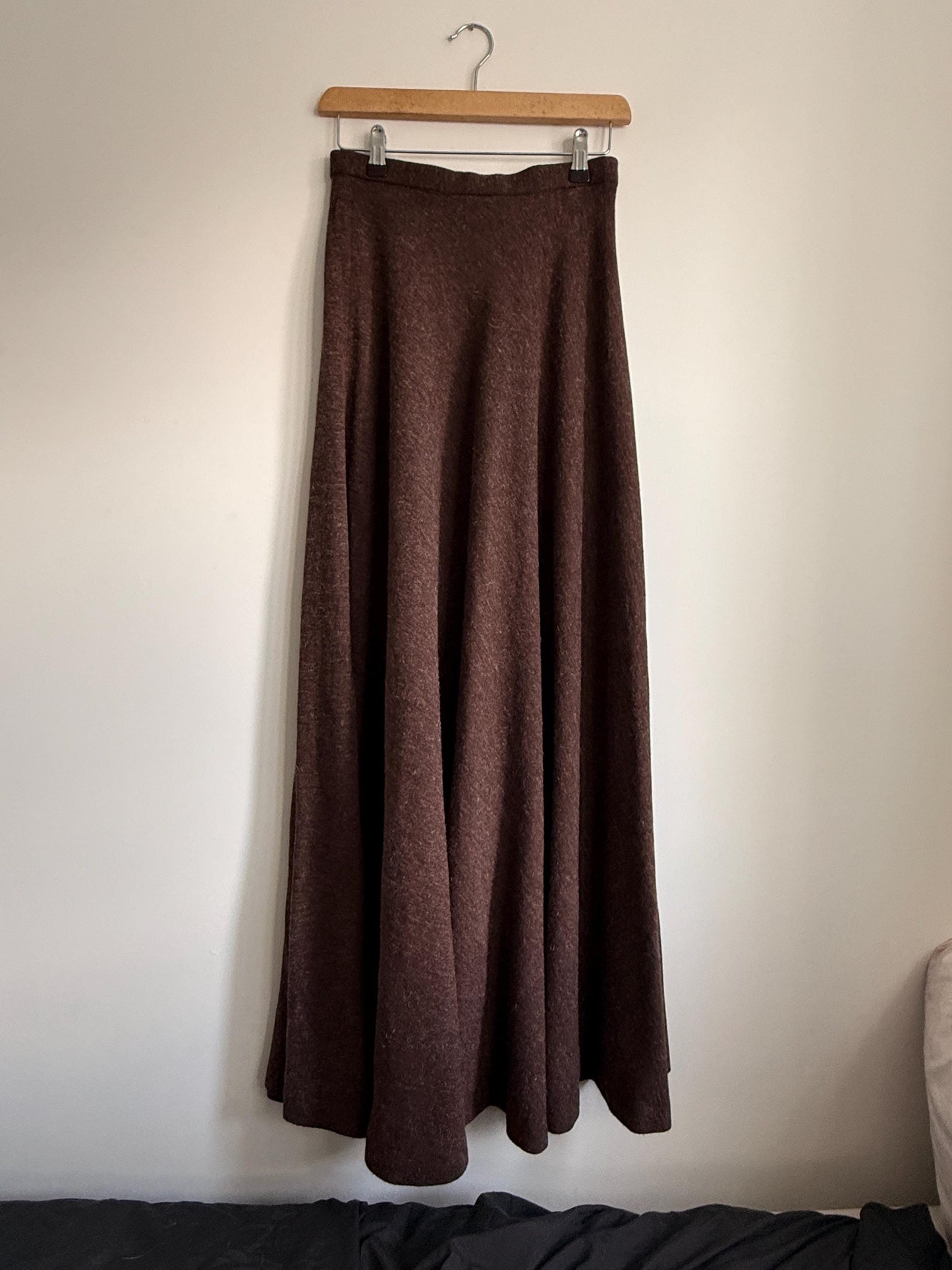 Vintage Brown Knit Two Piece Set UK 10 12 | 1970s Skirt Suit | Maxi Skirt & Cropped Jacket | Minimal Vintage Coordinates - St Andre London