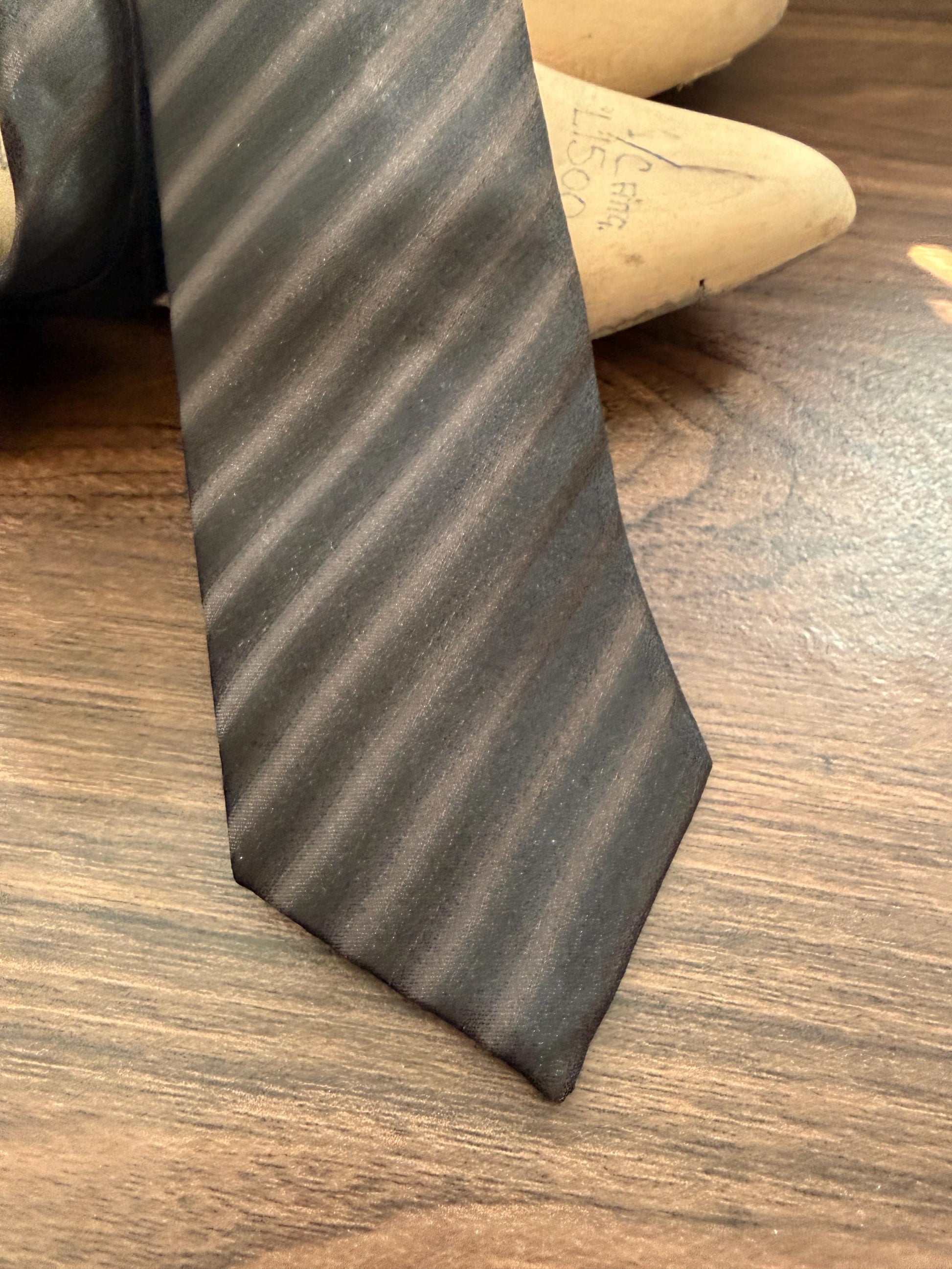 Vintage Chocolate Brown Silk Stripe Tie | Classic Men's Business & Formal Necktie