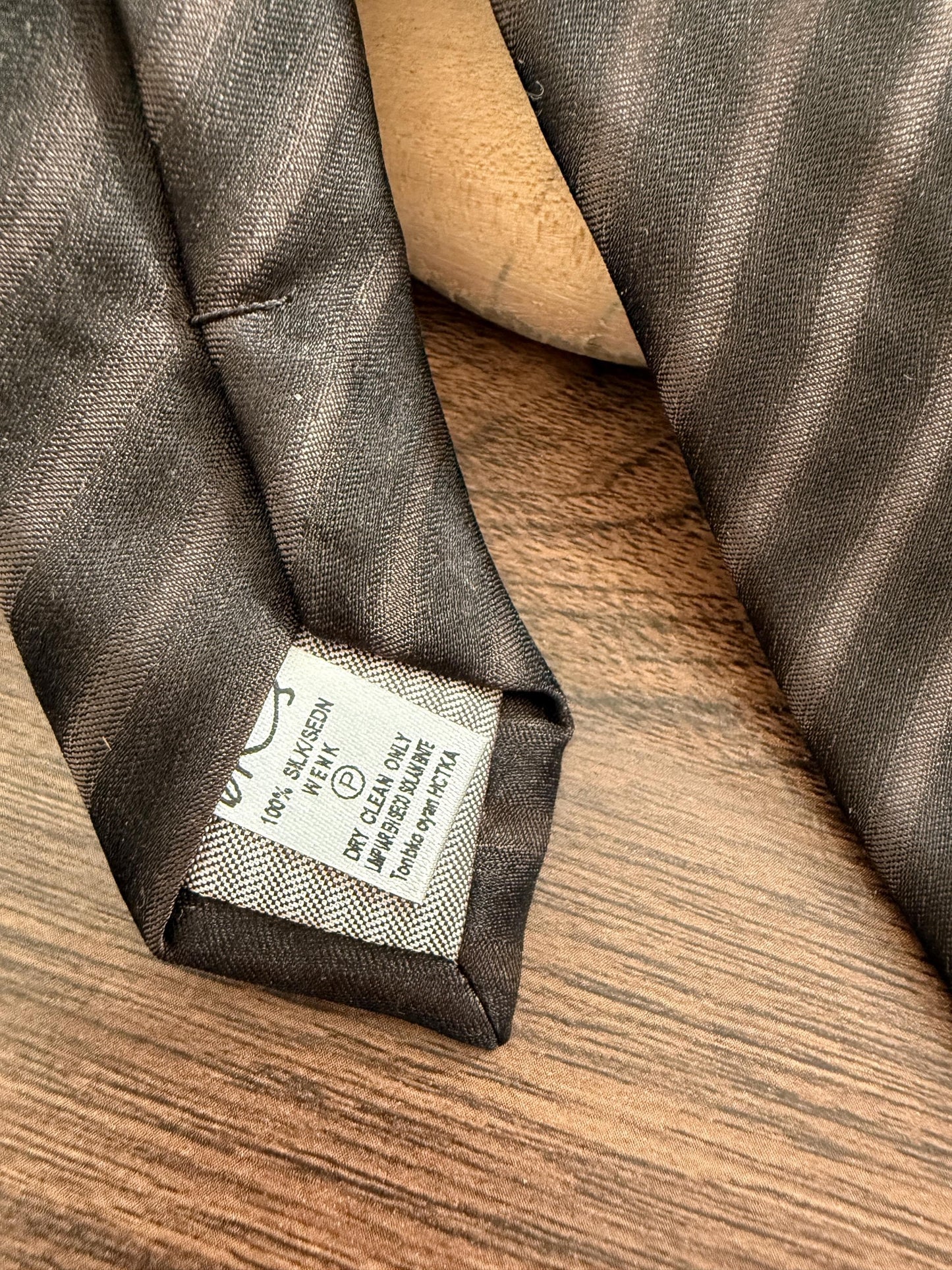 Vintage Chocolate Brown Silk Stripe Tie | Classic Men's Business & Formal Necktie