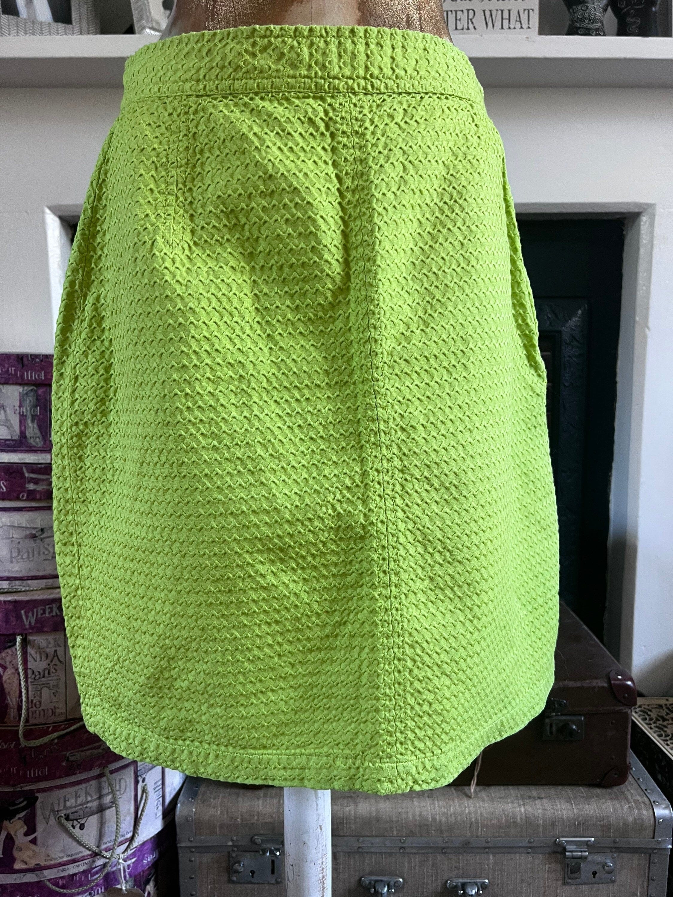 Lime green hot sale jean skirt