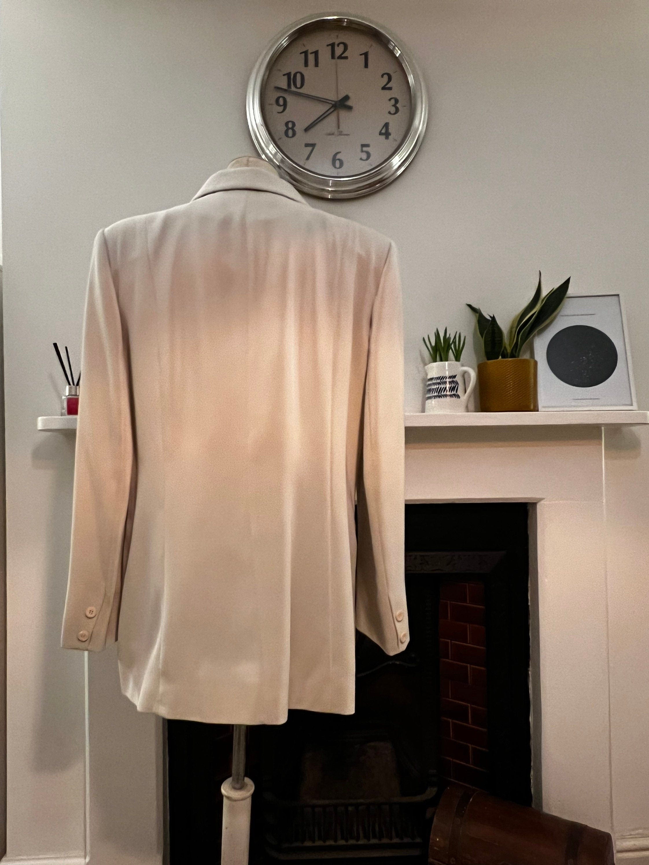 Vintage Cream Blazer Jacket Cream Blazer By Perrie UK Size 18