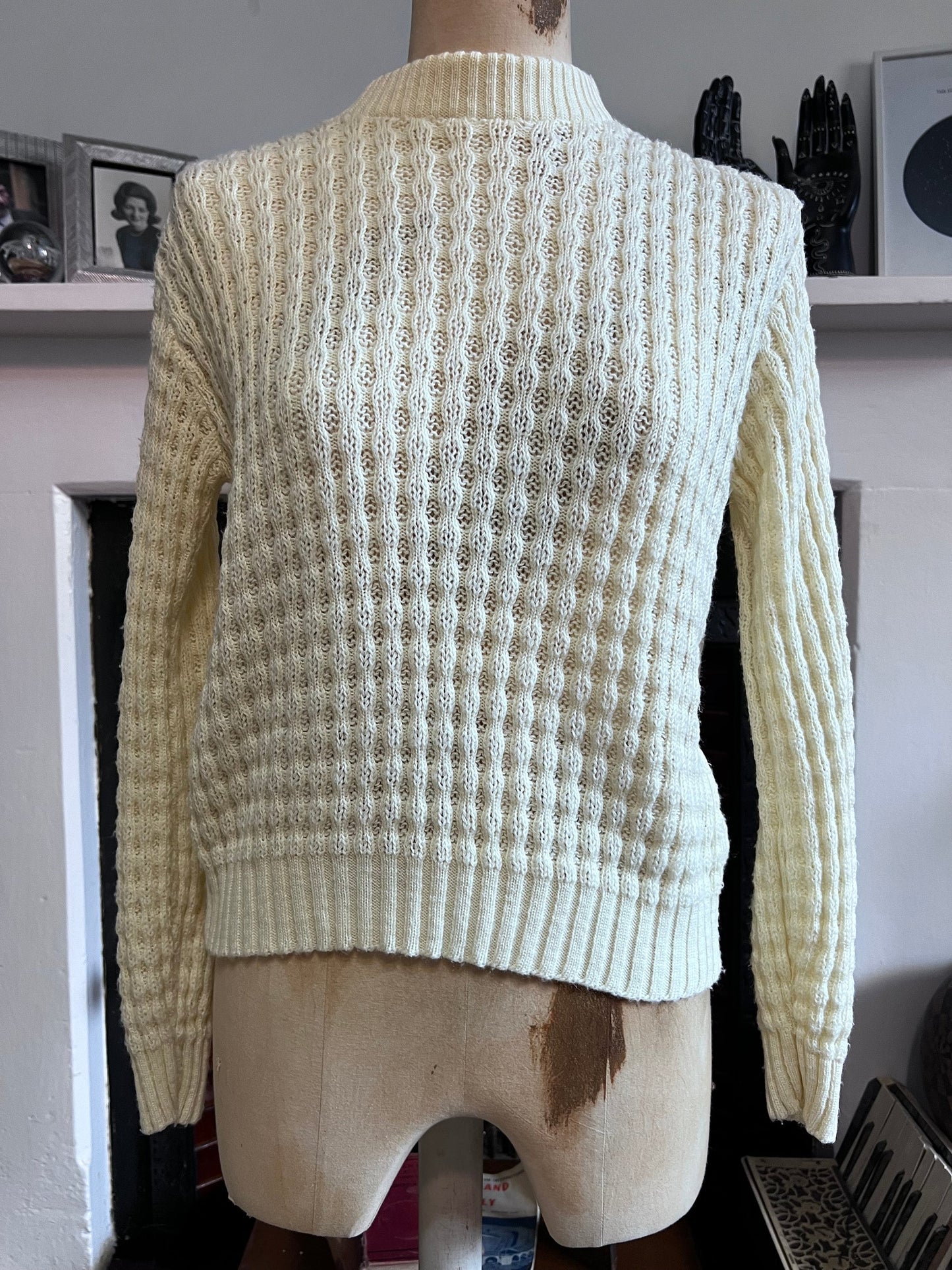 Vintage cream jumper acrylic jumper cream jumper, cream vintage knitwear, vintage pullover, vintage jumper, 1950s Vintage jumper, pullover