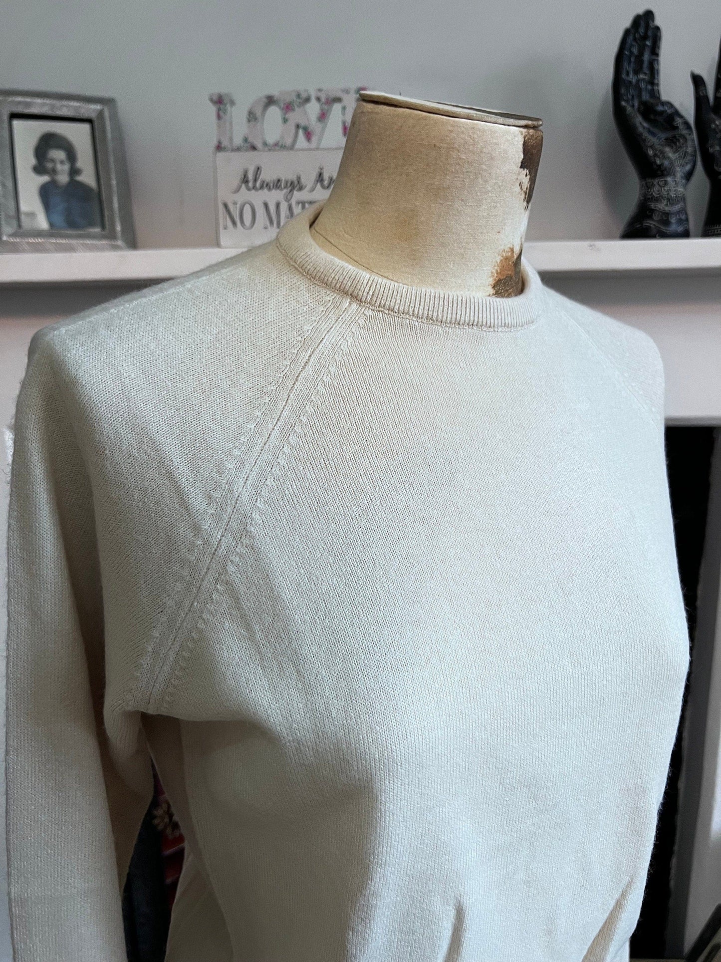 Vintage cream jumper courtelle acrylic jumper cream jumper, cream vintage knitwear, vintage pullover, vintage jumper, 1950s St Michael M&S