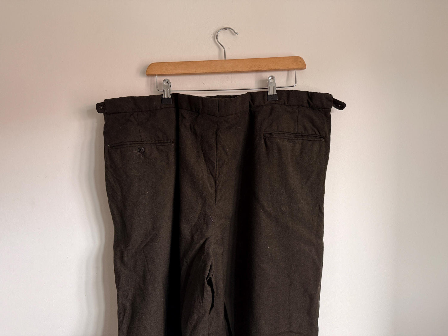 Vintage DAKS Brown Pure New Wool Trousers | Made in England Tailored Gentleman’s Pants | 1960s 1970s Side Adjusters Classic British Menswear