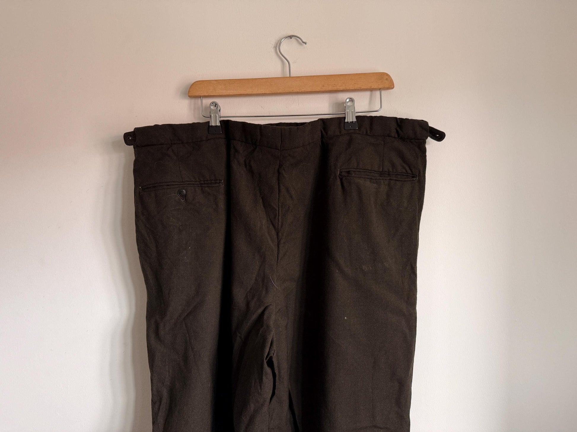 Vintage DAKS Brown Pure New Wool Trousers | Made in England Tailored Gentleman’s Pants | 1960s 1970s Side Adjusters Classic British Menswear