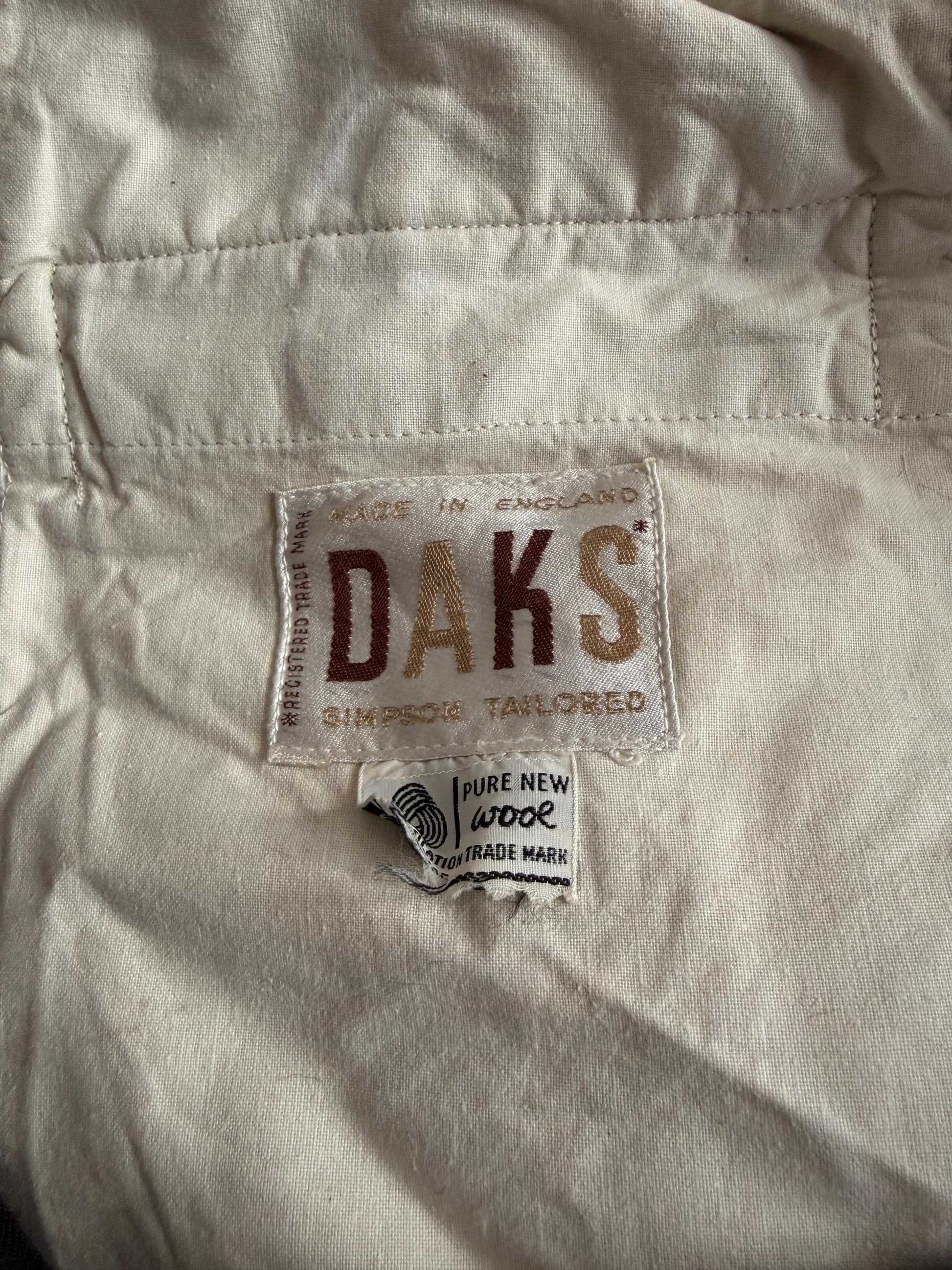 Vintage DAKS Brown Pure New Wool Trousers | Made in England Tailored Gentleman’s Pants | 1960s 1970s Side Adjusters Classic British Menswear