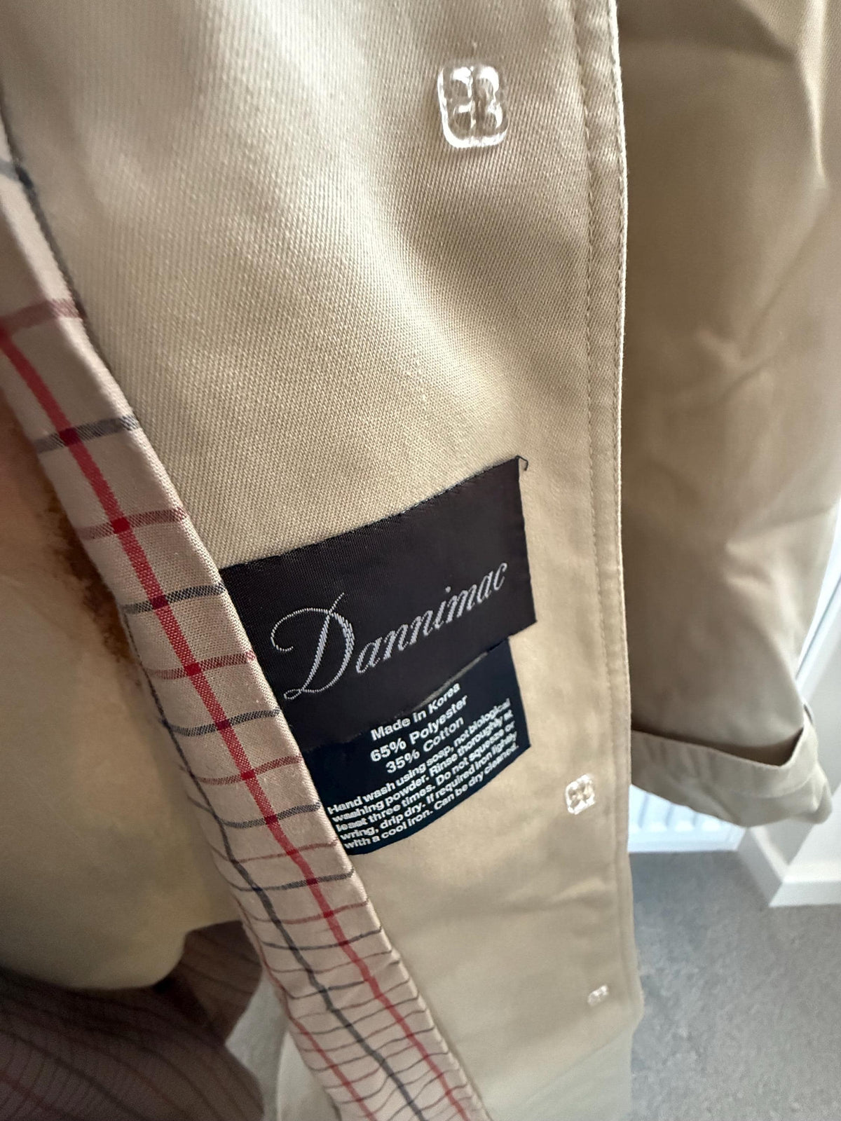 Vintage Dannimac Trench Coat – Beige Mac / Raincoat, Size UK 12–14, Classic 1980s Style